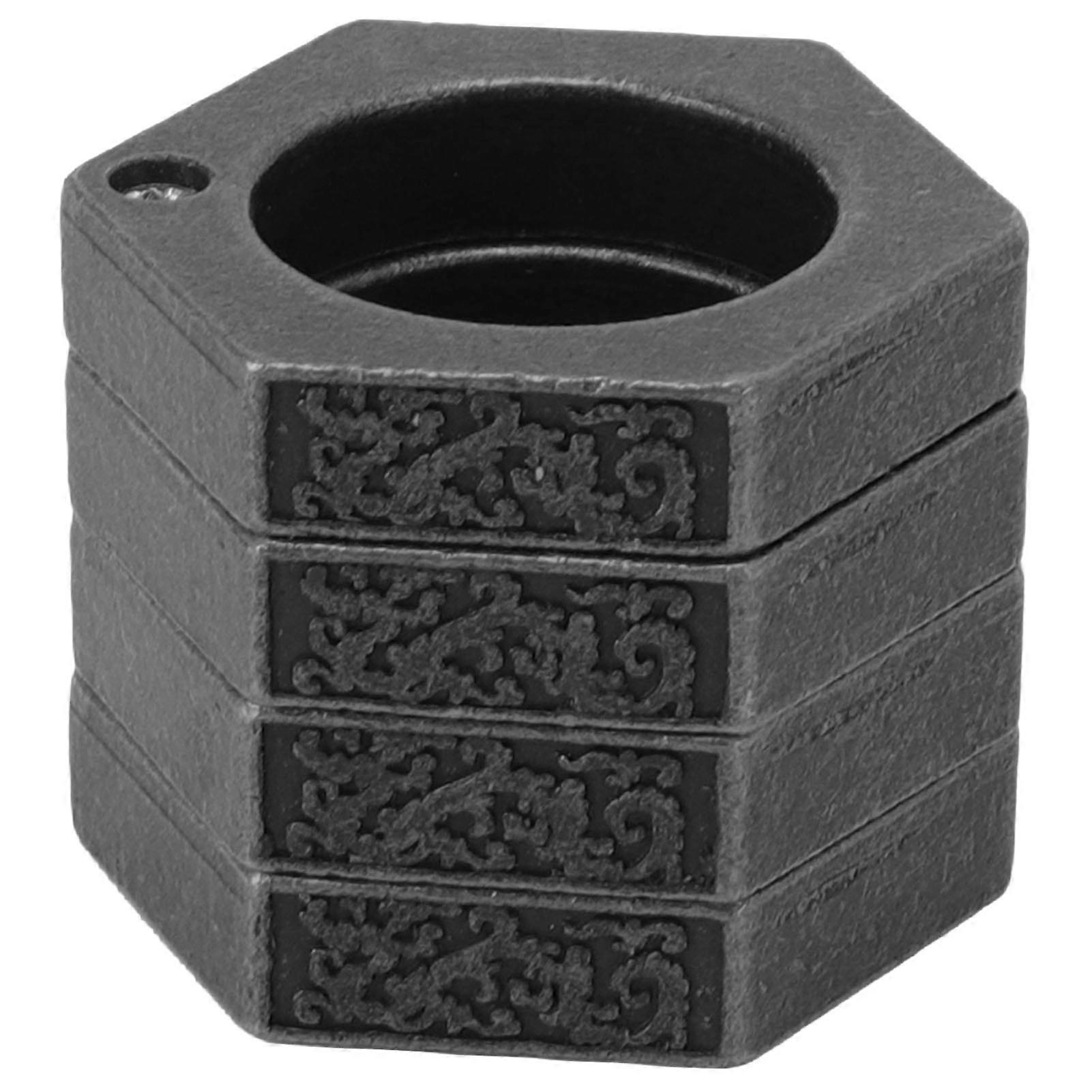 Anneaux de défense en alliage d'aluminium brillant, brise-vitre hexagonal pour fournitures de défense d'urgence, argent antique