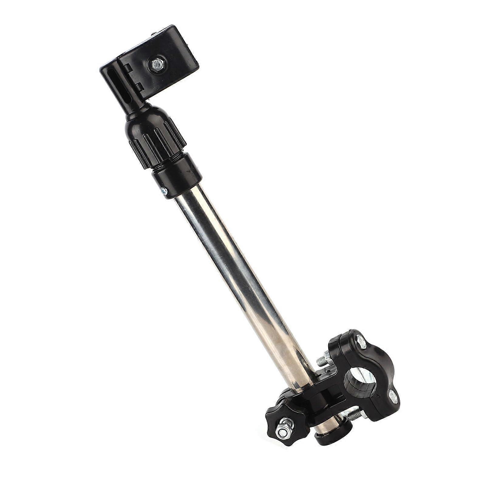Adjustable Telescopic Clip Umbrella Holder for Wheelchairs, Bicycles, and Carts, Stainless Steel Clamp, Fits 2-2.5 Inch Handlebars