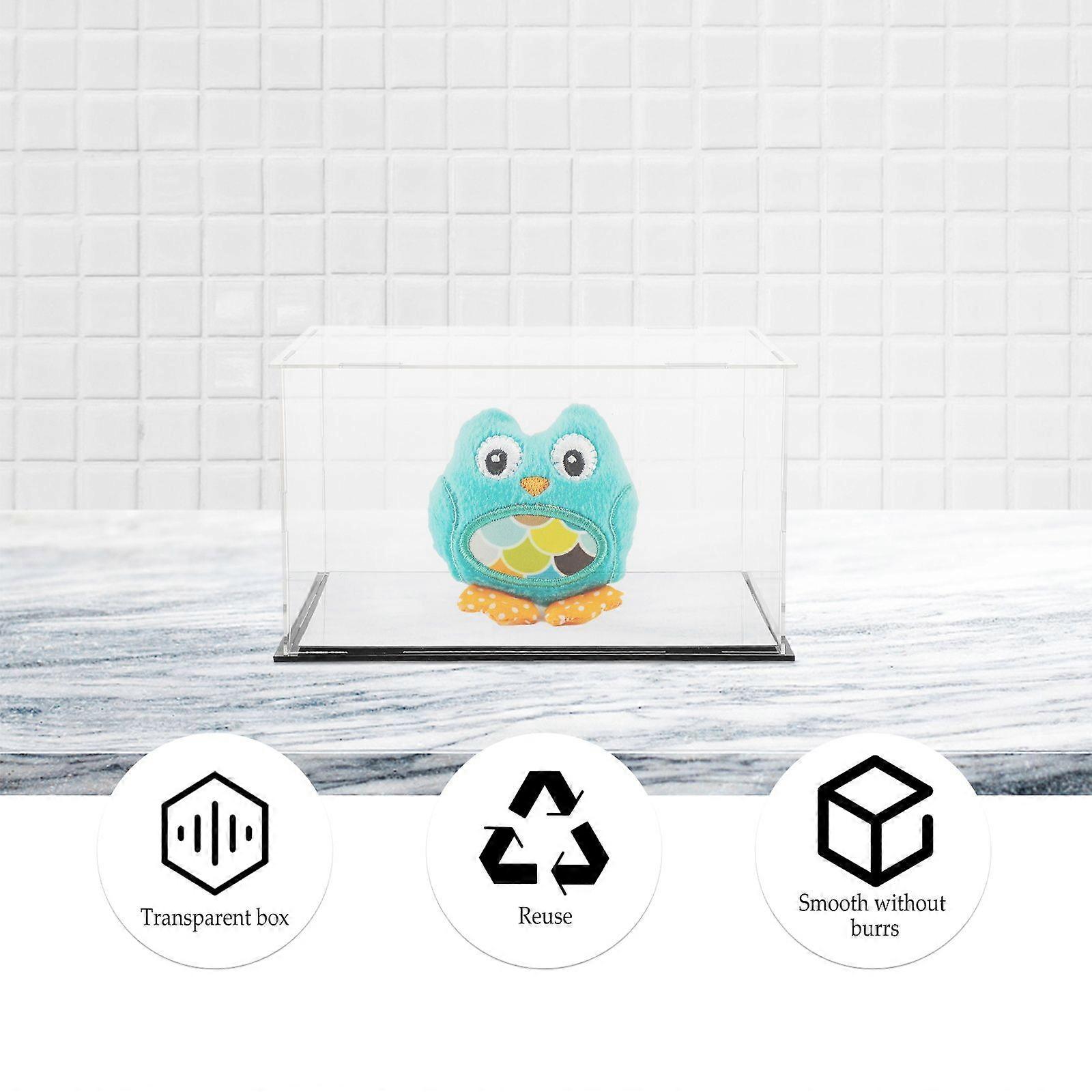 1pc Acrylic Display Box Dust-proof Storage Show Box Model Storage Case with Mirror Base