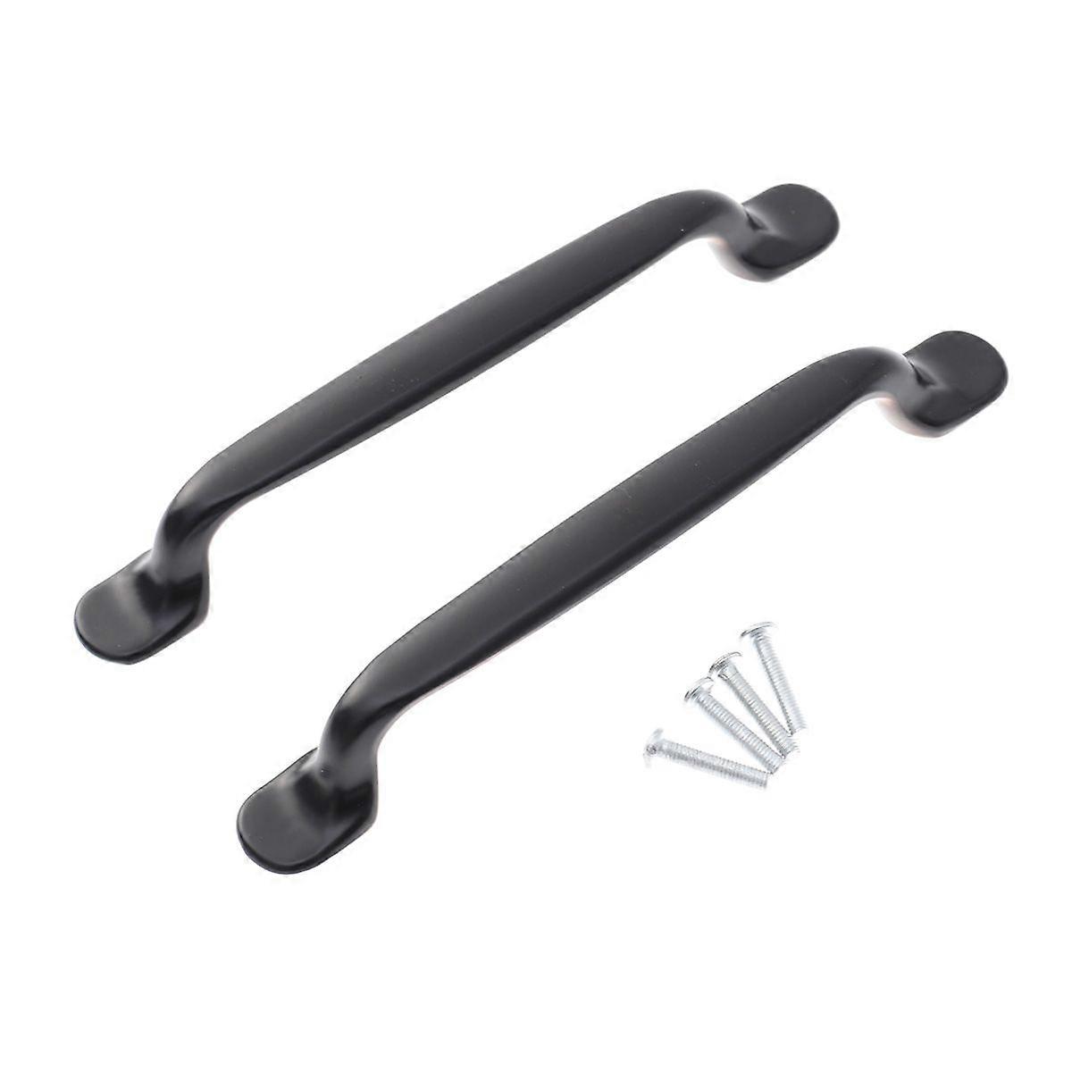 2 PCS Simple Modern Door Knobs Solid Two Holes Cabinet Handle Drawer Pulls for Home Kitchen (Black)