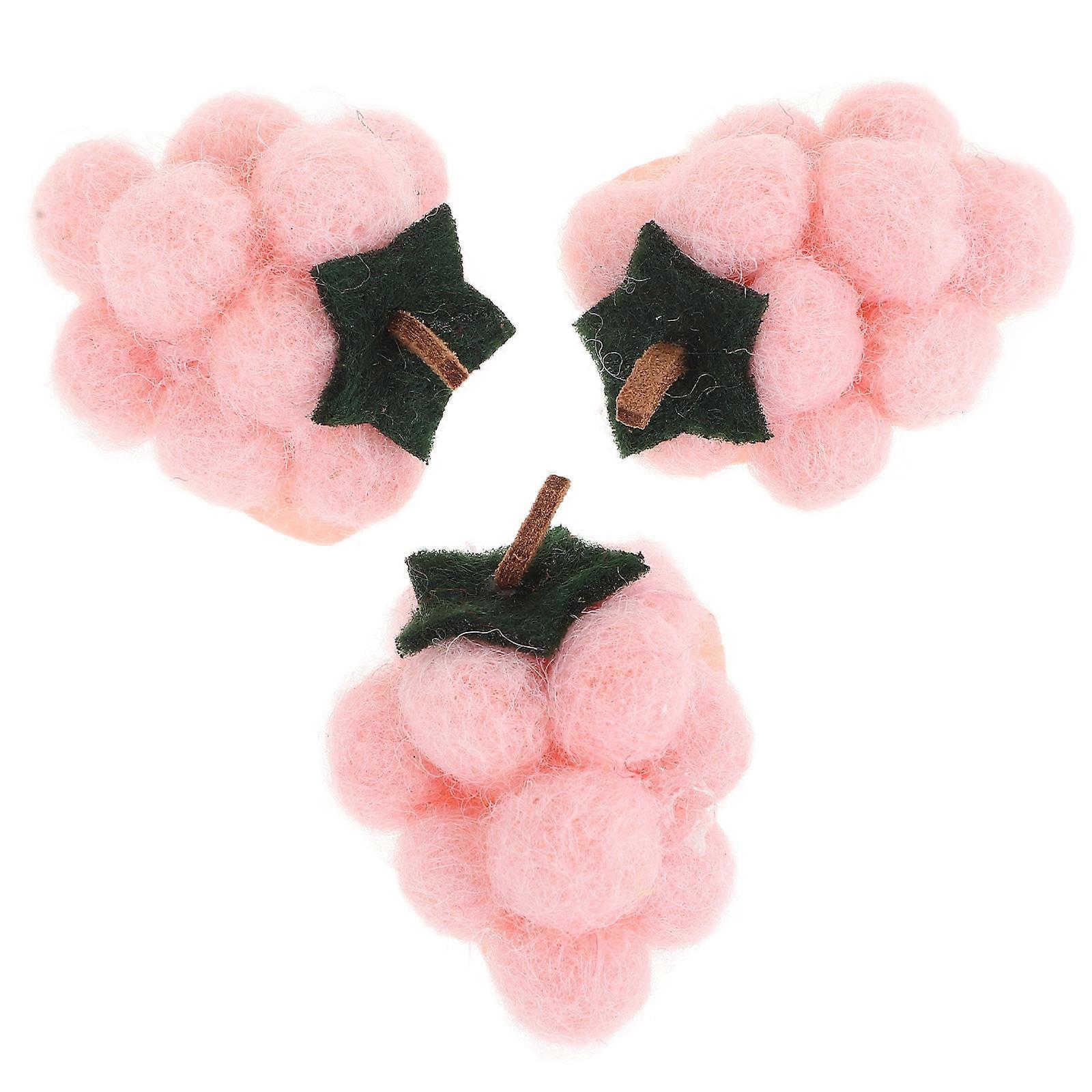 Childrens Hairpins Felt Craft Hairpin Cartoon Hair Clip Adorable Hair Accessories Pink 4.00X3.50X1.50CM 3Pcs