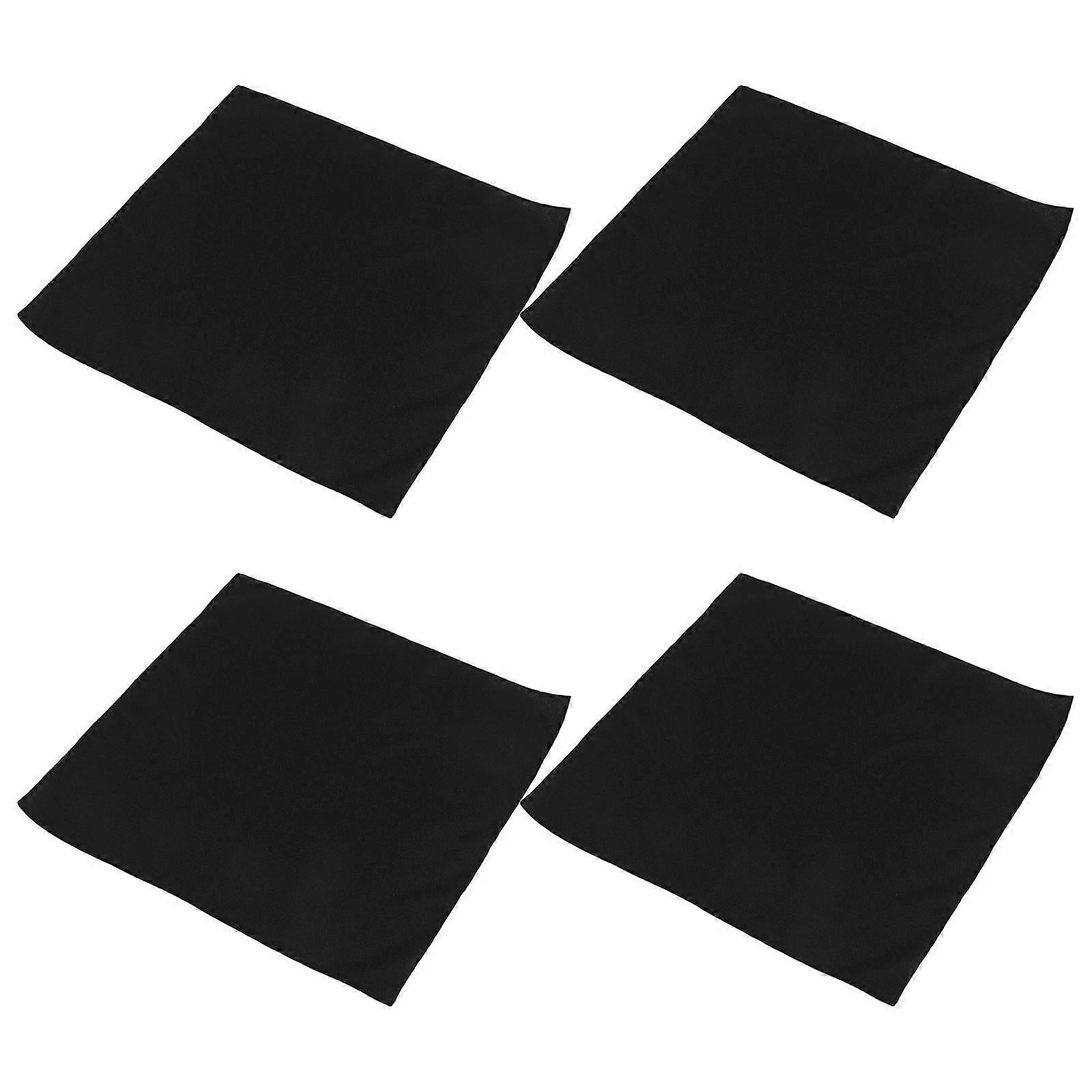 Square Napkins Black Cloth Napkins 17x17 Inch Reusable For Party Wedding Banquet Dining Table 4Pcs