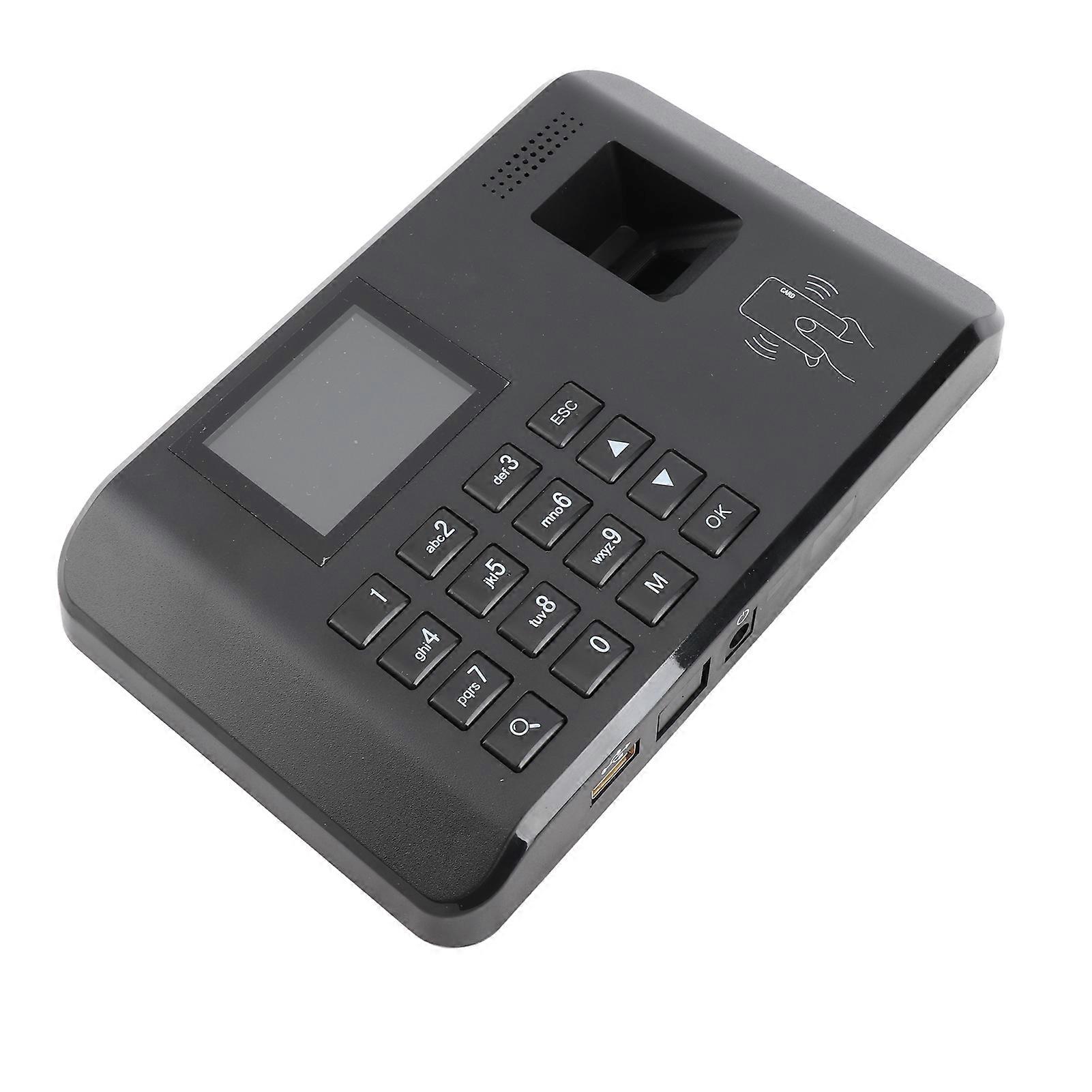 Intelligent Biometric Fingerprint Password Attendance Machine Time Clock Employee Checking in Recorder 2.4 Inch LCD Screen Voice Prompt 11 Languages 