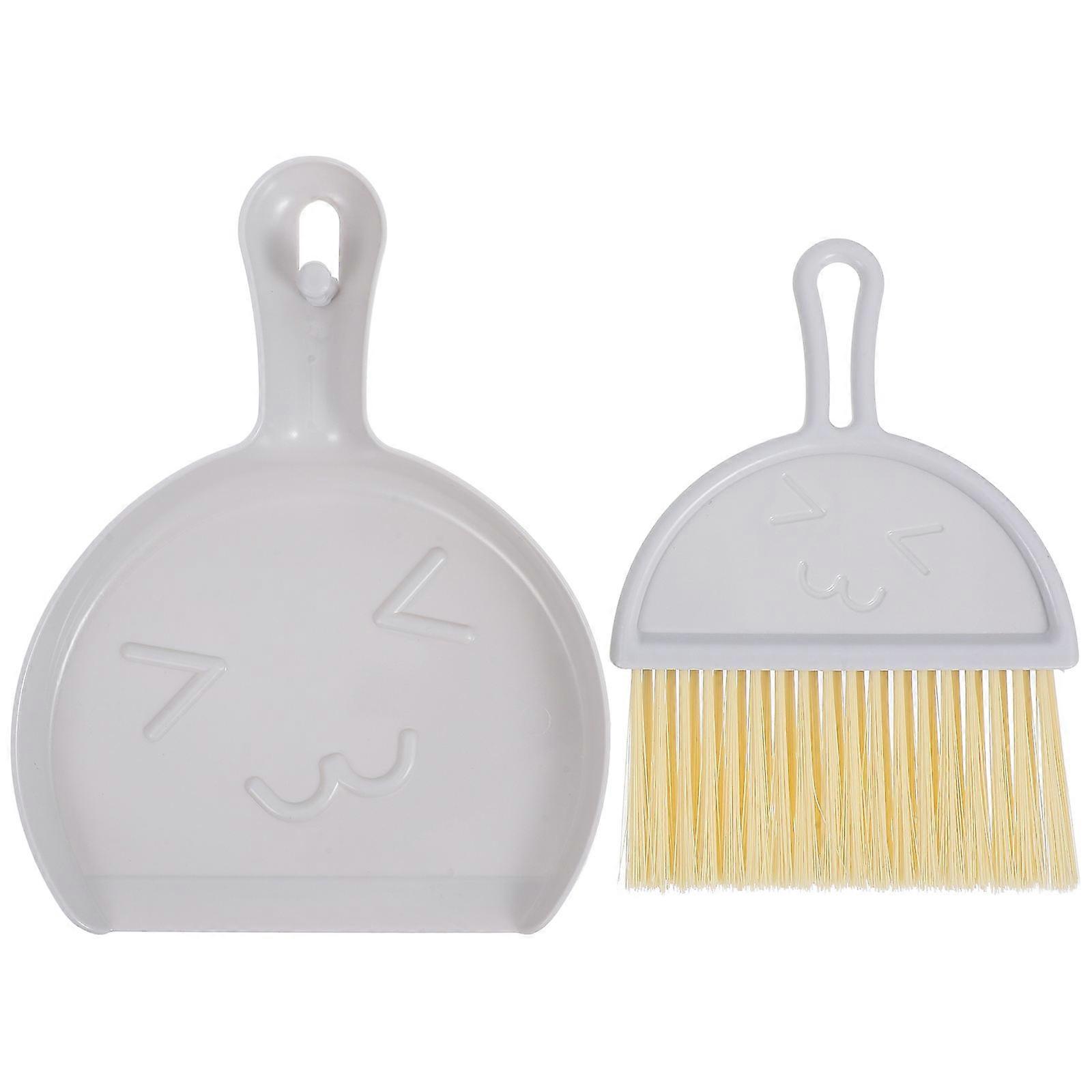 Compact Mini Hand Broom and Dustpan Set – Space Saving Plastic Whisk for Kitchen, Home, Desk, Car & Pet Area Cleaning – Lightweight & Portable (Light