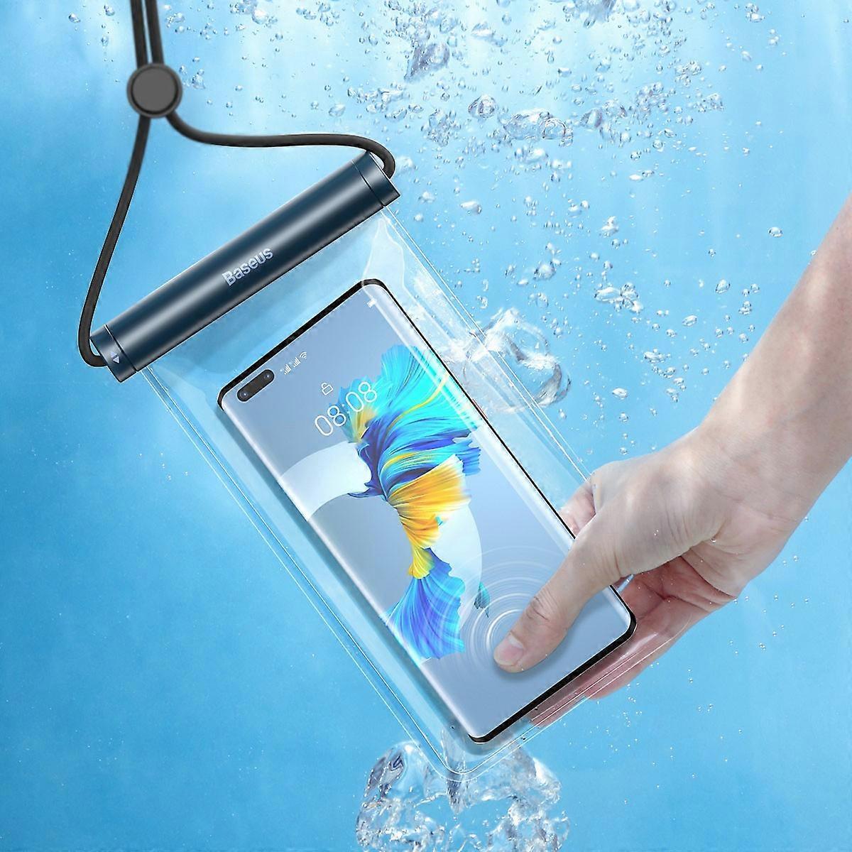 BASEUS AquaGlide Waterproof Phone Pouch with Cylindrical Slide Lock, Mobile Phone Dry Bag for Up to