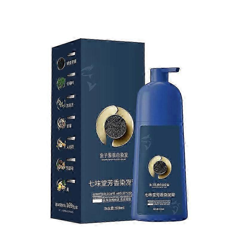 Teinture capillaire protéinée Qiweitang Caviar - Couverture grise douce, flacon de 500 ml