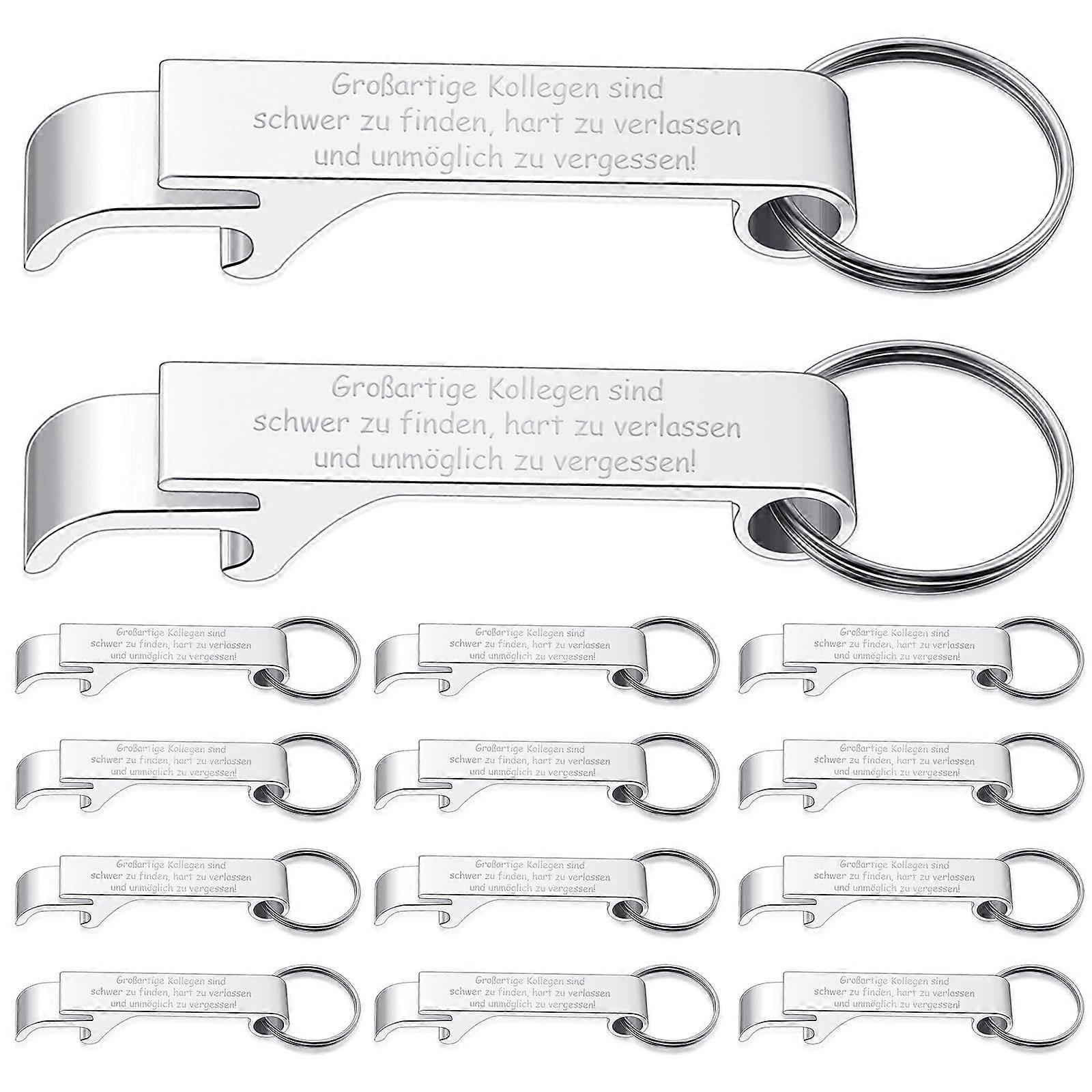 Pack of 12 Key Chains and Bottle Openers for Colleagues, Farewell Gift Set for Job Change and Retirement