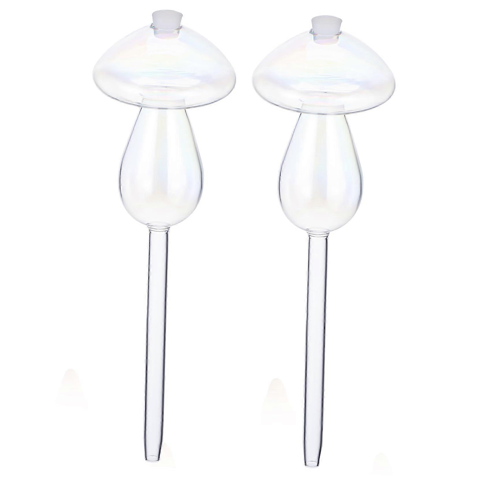 Self-Watering Plant Balls - 2 Pack Glass Watering Devices for Indoor Plants, Automatic Mushroom Design, Practical Irrigation Solution