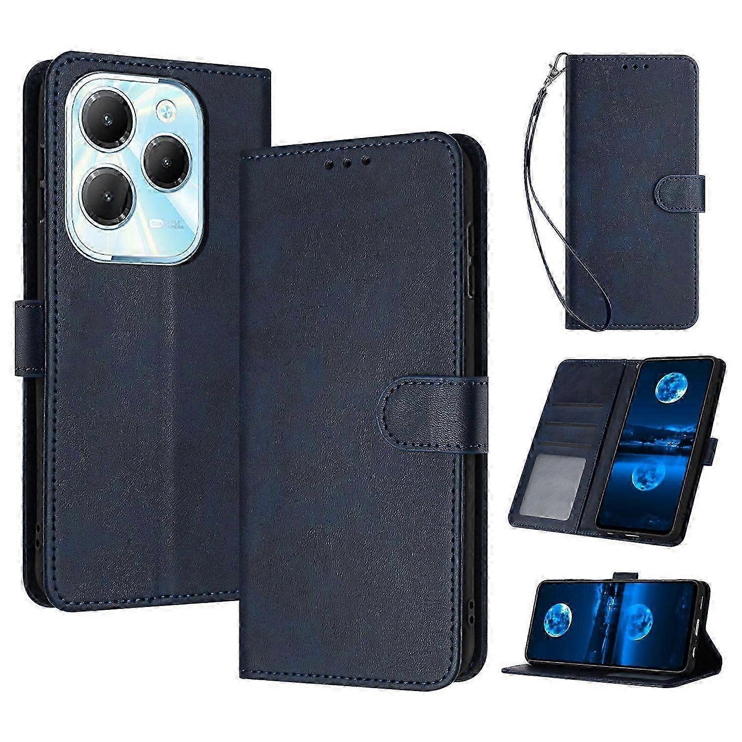 Folding Stand Leather Wallet Phone Cover for Compatible Models