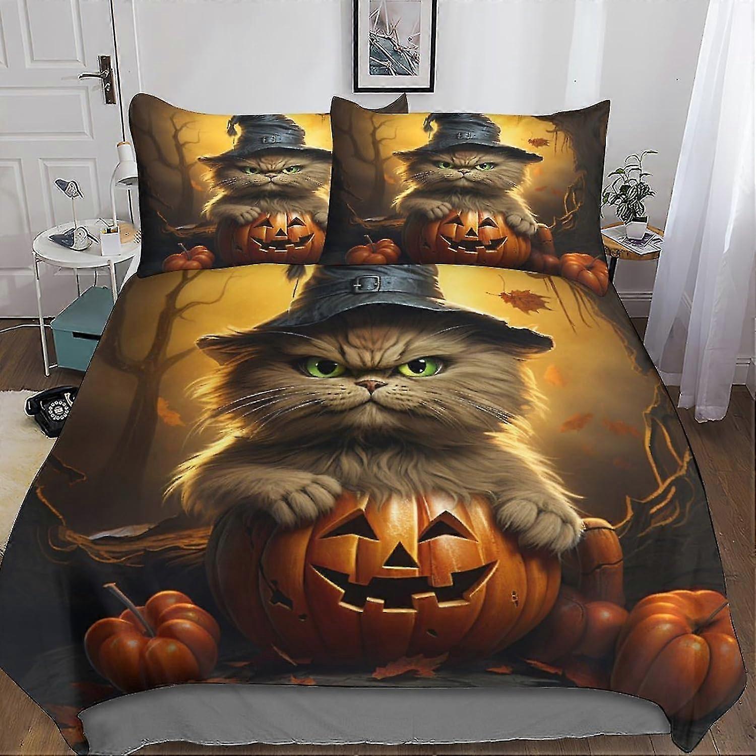 Halloween Black Cat - Baby Residential Decorative Mattress Set, Water Bath Mattress Set, 3 Piece, Modern Mattress with Animation