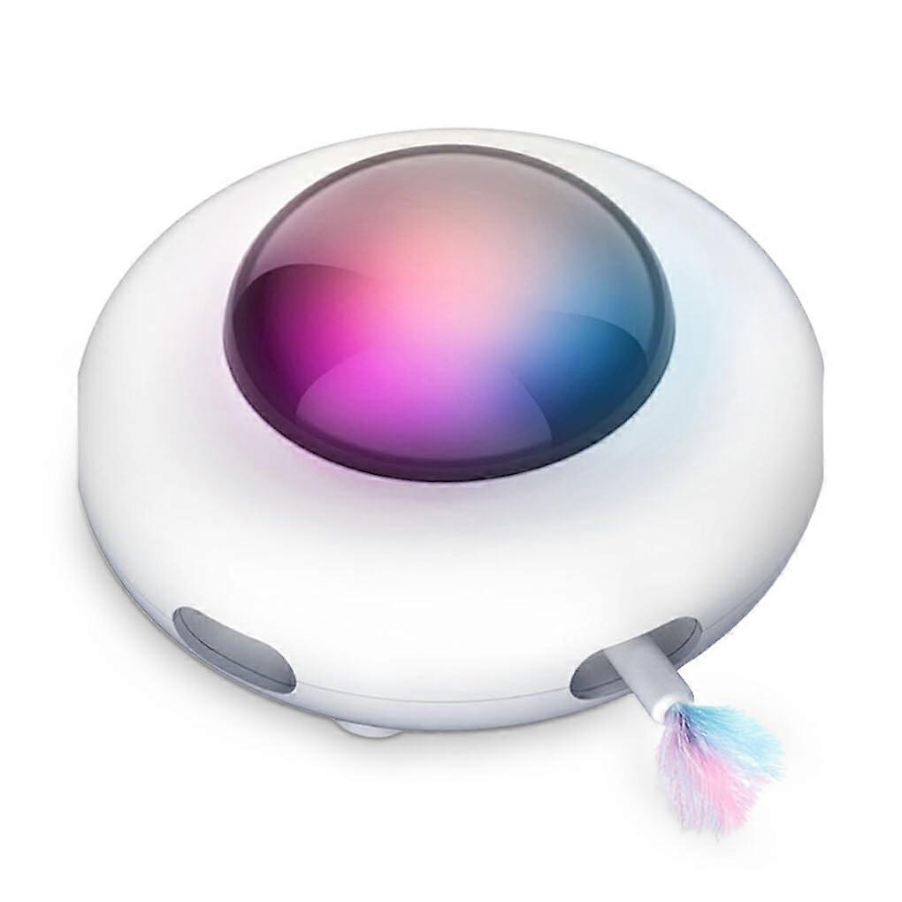 Electronic Pet Toy Feather 3 Modes Adjustable USB Smart Rotating Toy Teasing Training Random Toy with Cleaning Pad