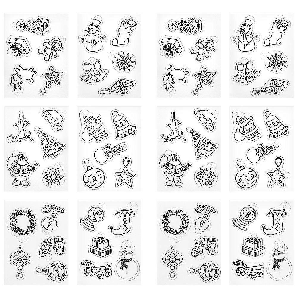 2025 Latest Model 12Pcs Heat Shrink Sheets Christmas Set Small Patterned DIY