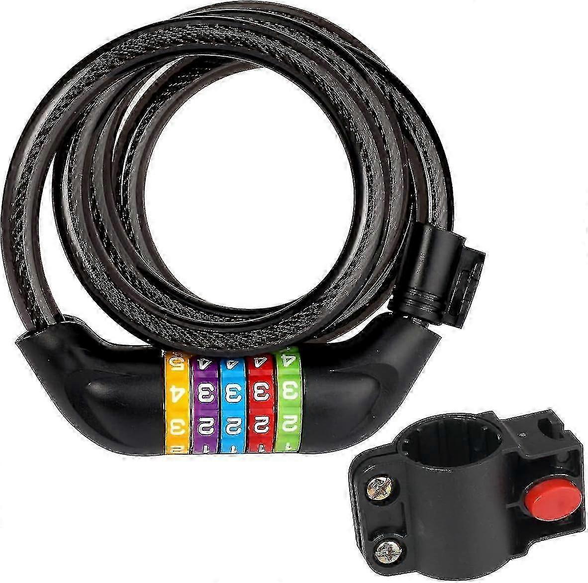 Bicycle Security Chain Lock with 5-Digit Code, 1.2m Combination Cable Lock