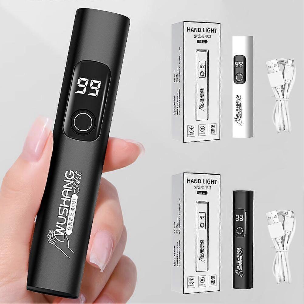 Electric white nail lamp (A)$Rechargeable digital display nail lamp LED screen display nail baking lamp UV light therapy machine mini baking lamp