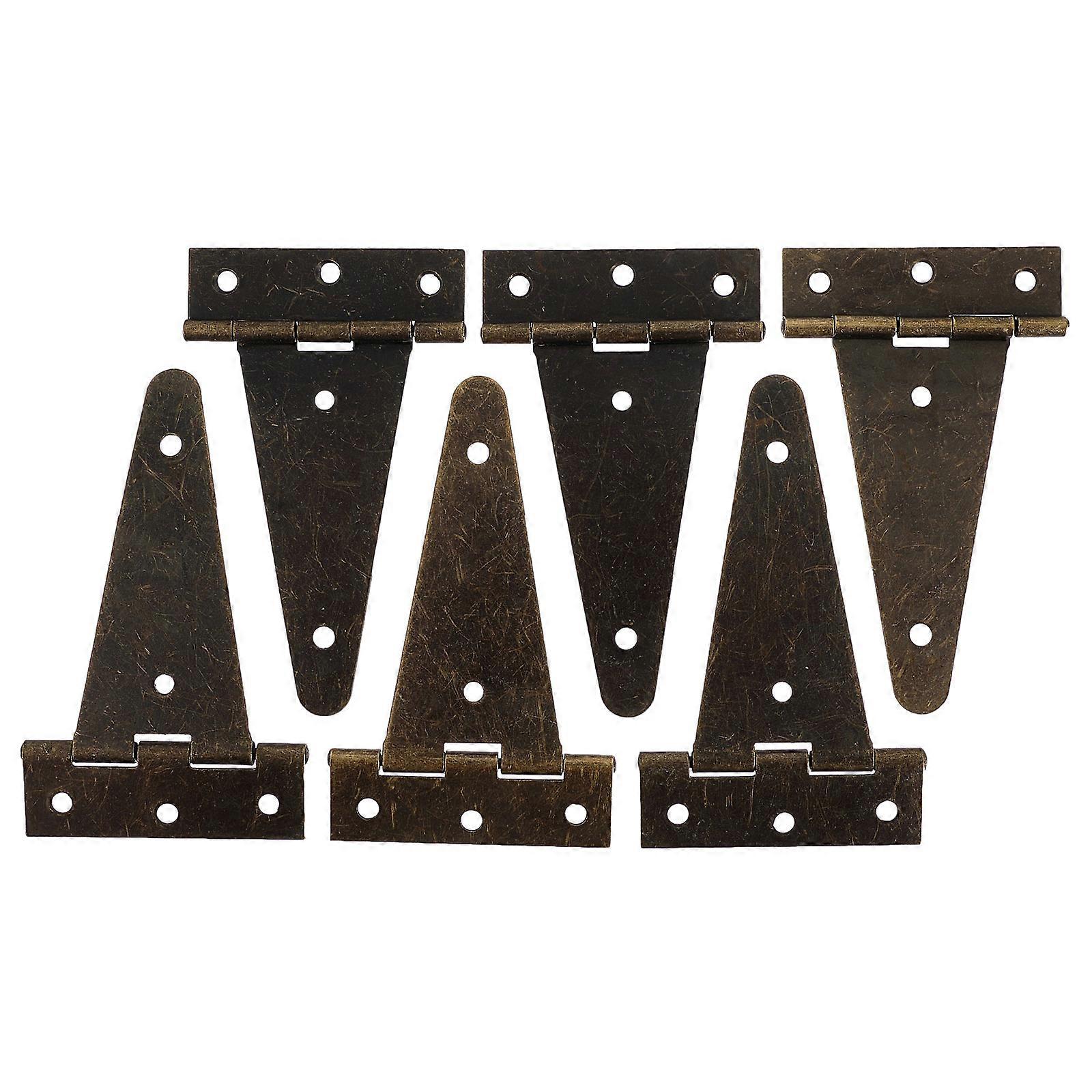 Shed Door Hinge Rustic Gate Strap Hinge Tables Iron 10x6cm Gate Opening Closing 6Pcs