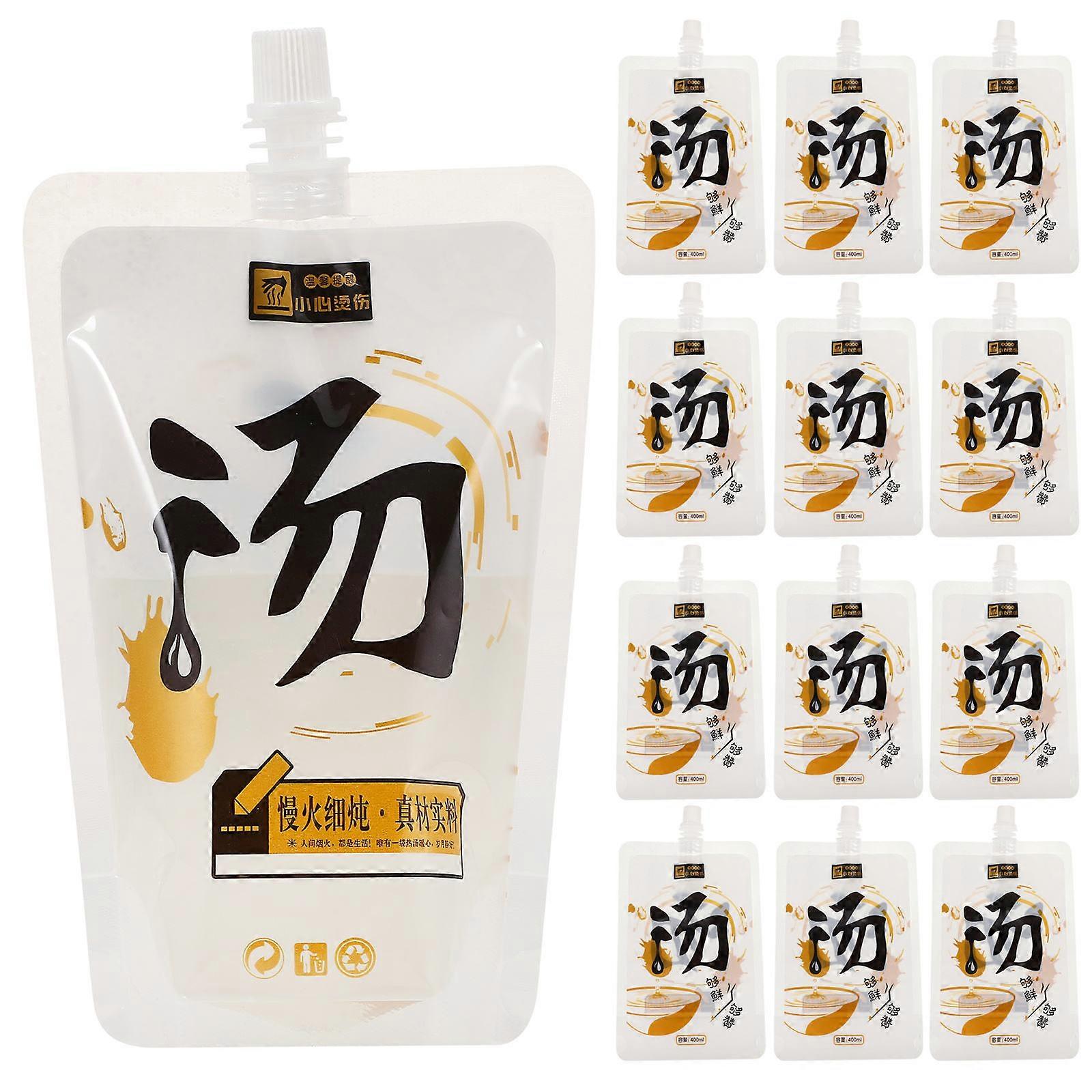 Soup Container Takeaway Bag for Soup Packing 100Pcs with Leakproof Spout