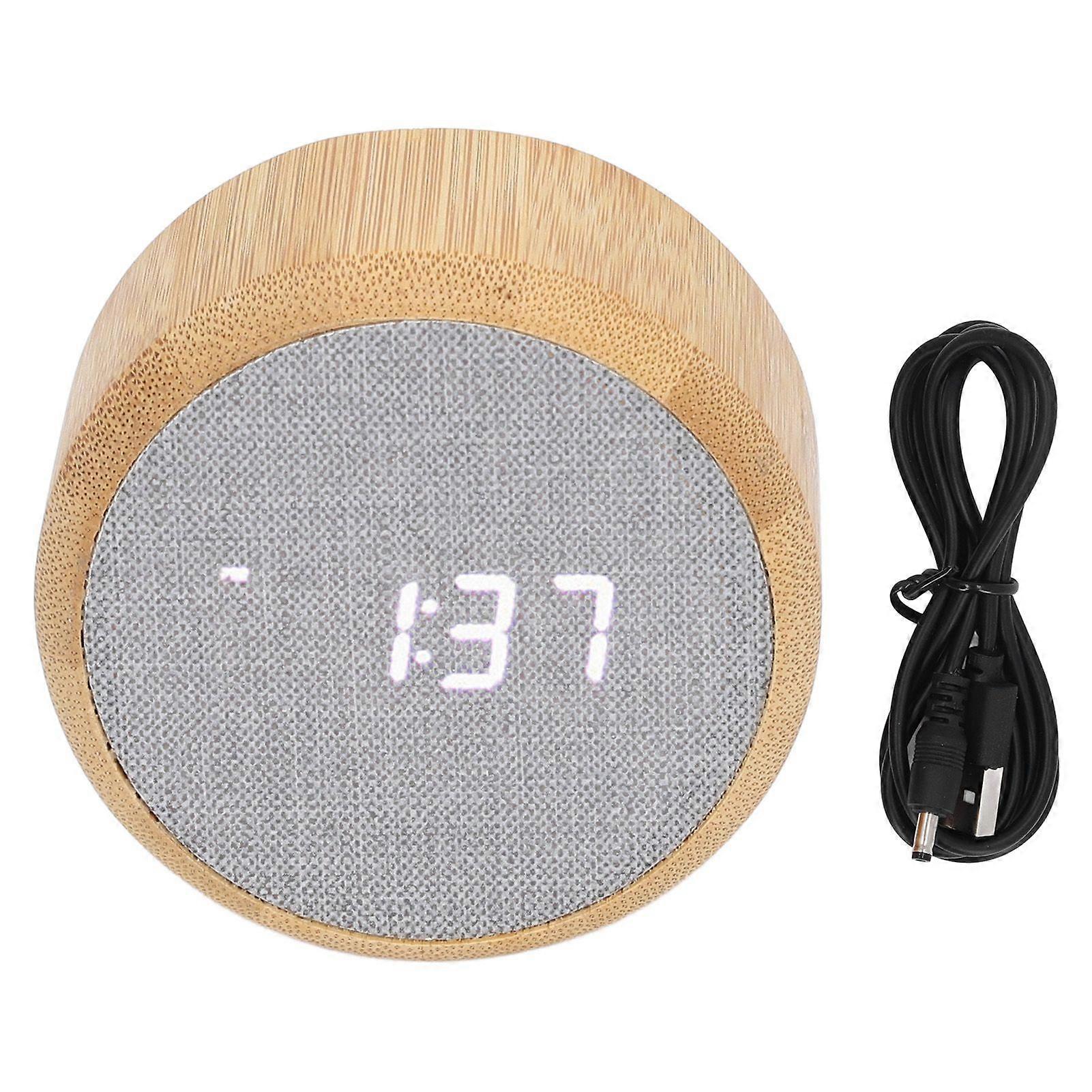 2025 Latest Model  Digital Alarm Clock Round LED Voice Control Brightness