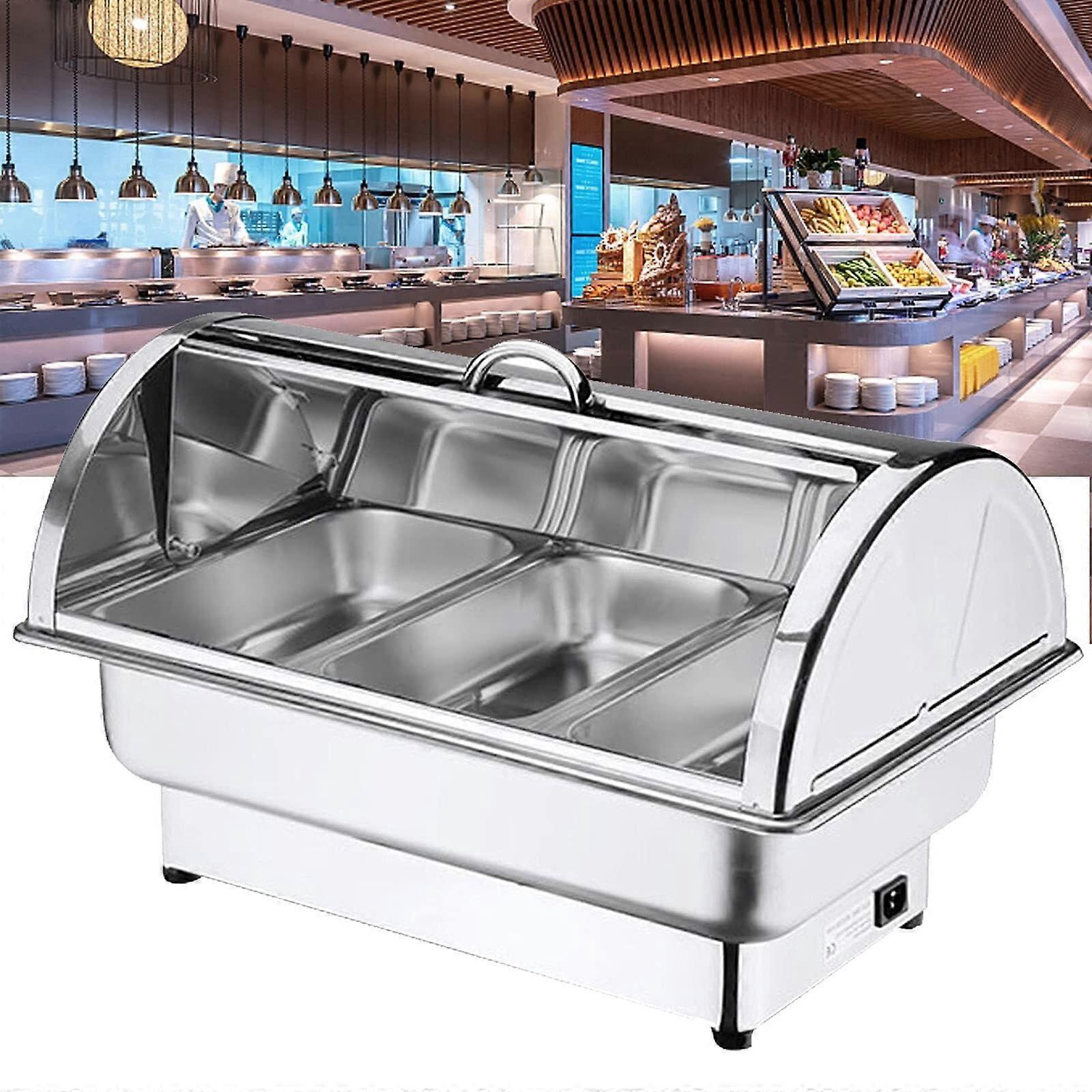 Electric Stainless Steel Chafing Dishes for Party Buffets, 9L 13L Commercial Buffet Server with Lid, Adjustable Temperature