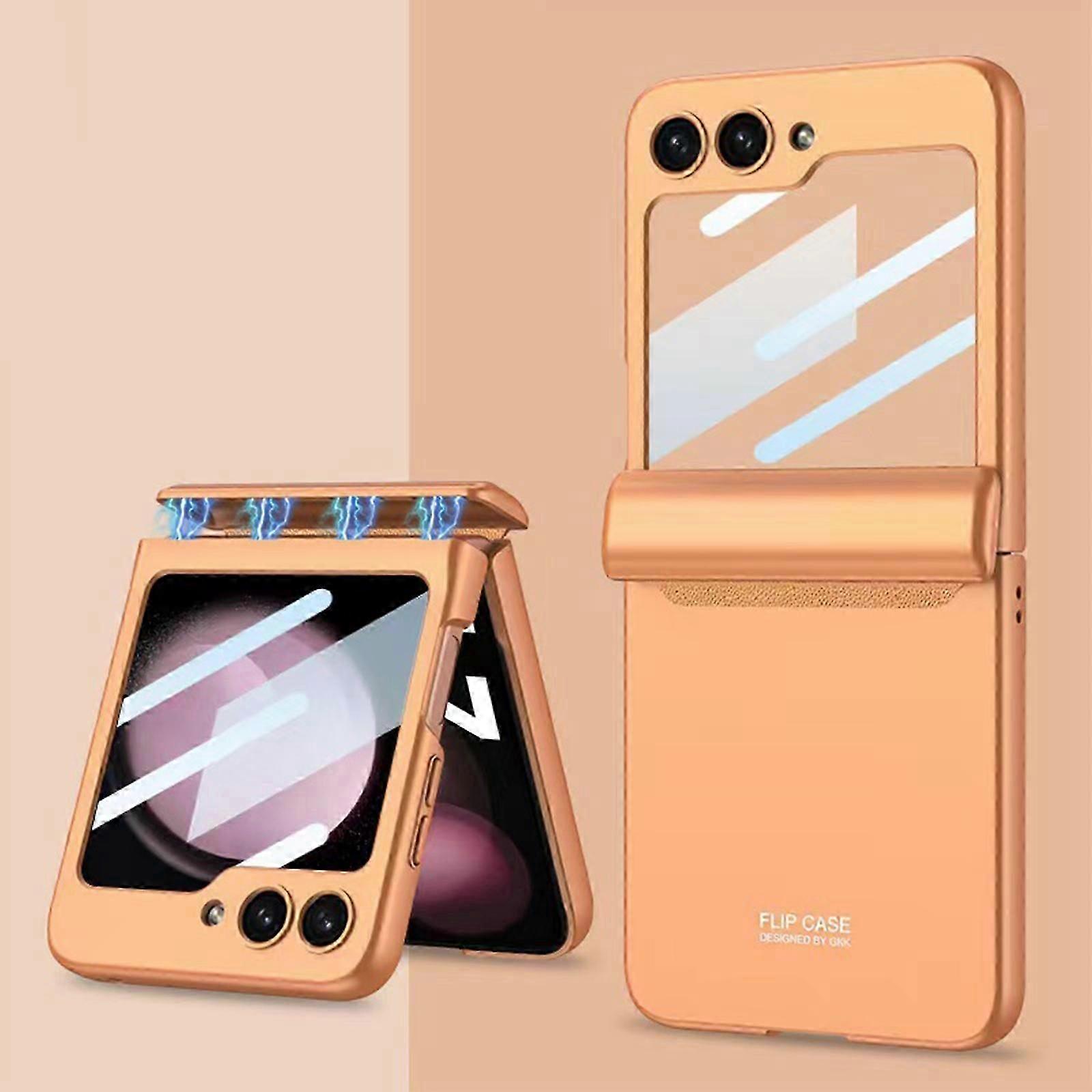 Magnetic Hinge Protection Case for Samsung Galaxy Z Flip 5, Built in Screen Protector Case for Samsung Z Flip 5