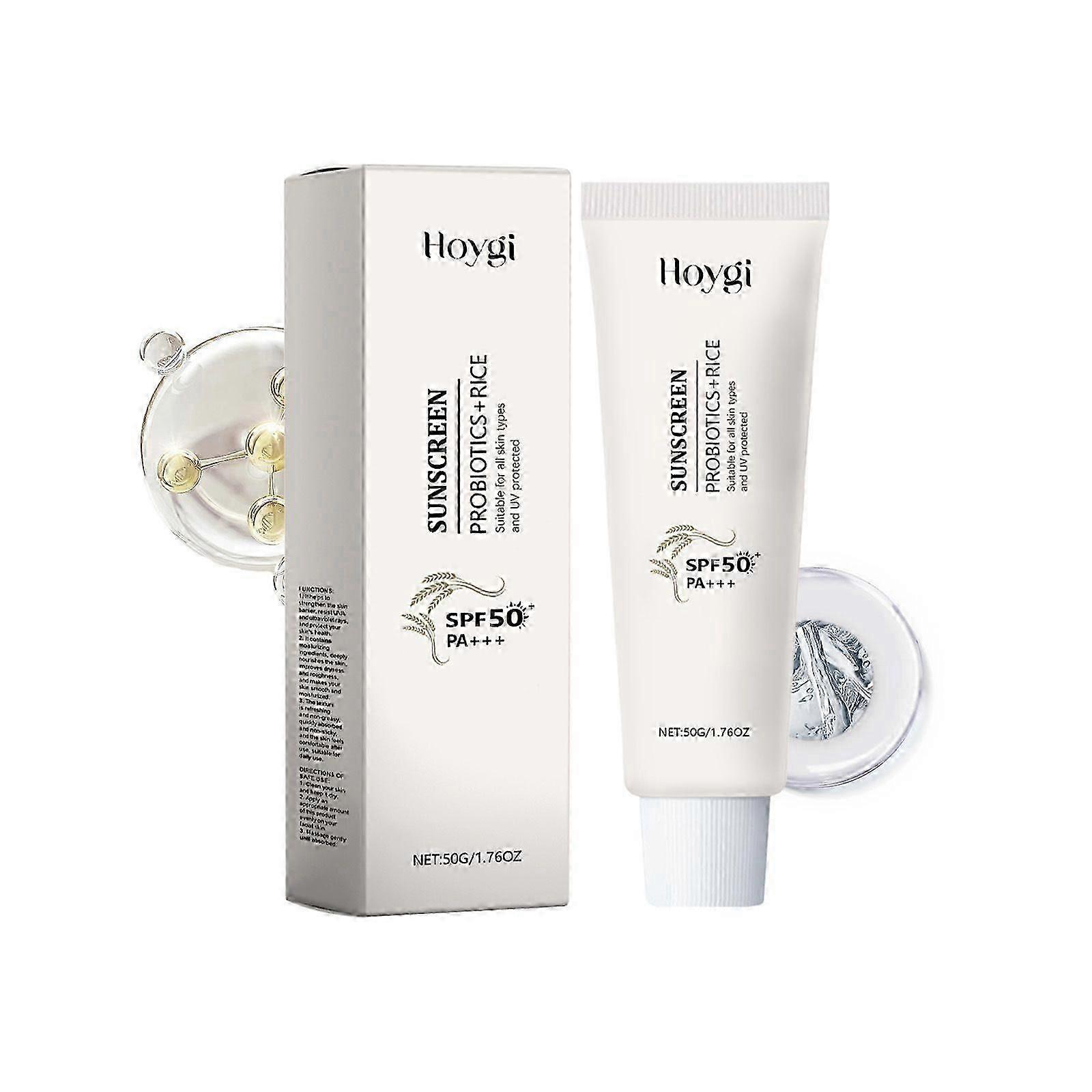 كريم الشمس SPF 50+ PA++++ - كريم واقي من الشمس خفيف الوزن ومقاوم للماء مع بروبيوتيك الأرز - لجميع أنواع البشرة - مرطب واقي وحماية من الشمس على المدى الطويل