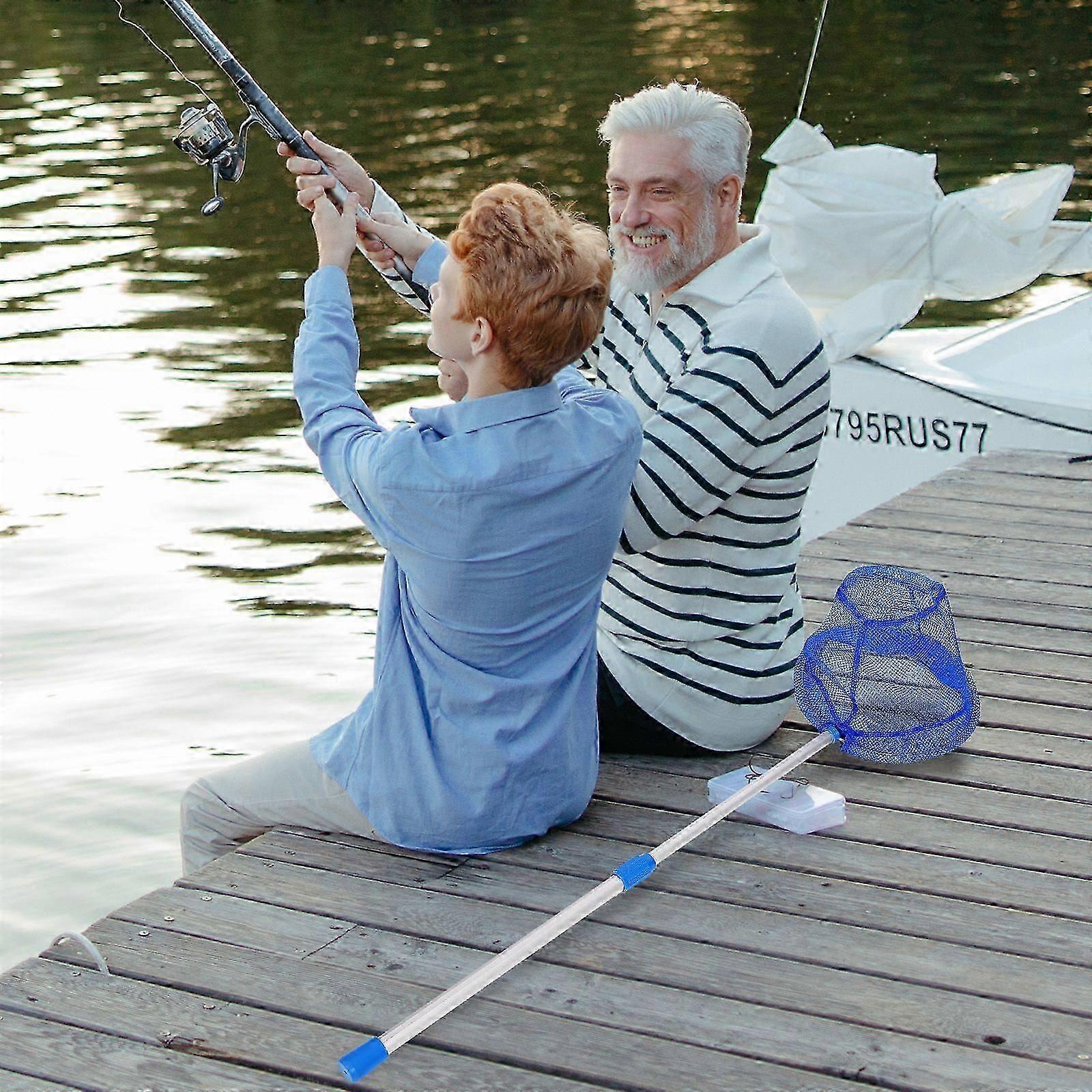 Replaceable Fishing Mesh Net Handheld Fishing Net Fishing Tackle Telescopic Fishing Basket for Fish