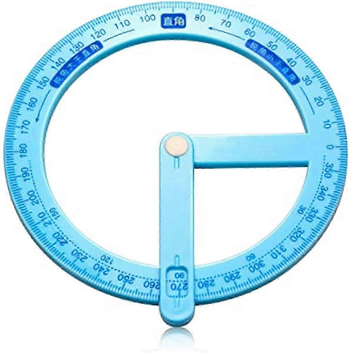 360 Degree Circle Protractor Angle Finder Clear Geometric Angle Measure Tool for School Use