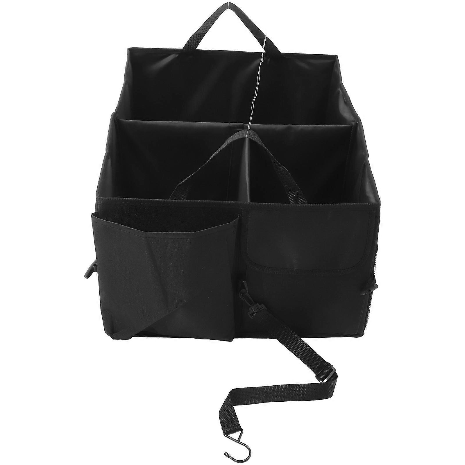 Folding Car Trunk Organizer Durable Storage Box for SUV Capacity Grocery Organizer Lightweight Versatile Design for Travel Camping Home Use Black