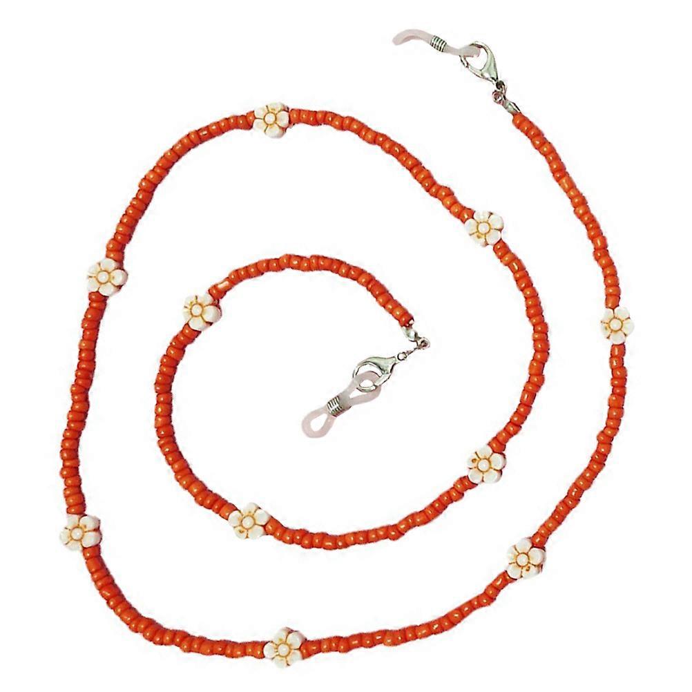 Beaded Mask Holder Orange Clip-on Lanyard for Quick and Easy Use Average Size