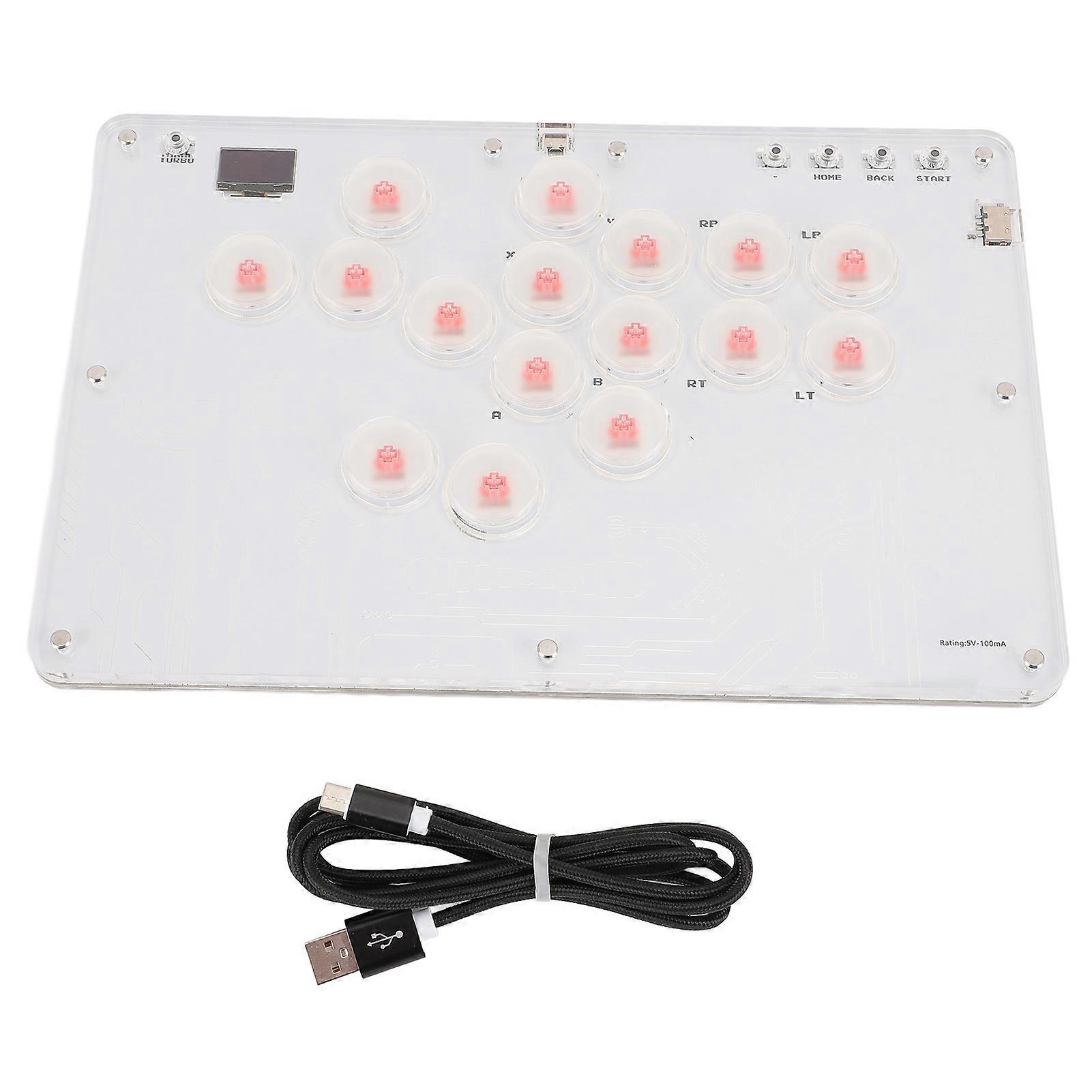 Professional Fight Stick Controller: 16 Keys, Hot Swap, RGB, Turbo, Multi-Platform Ready