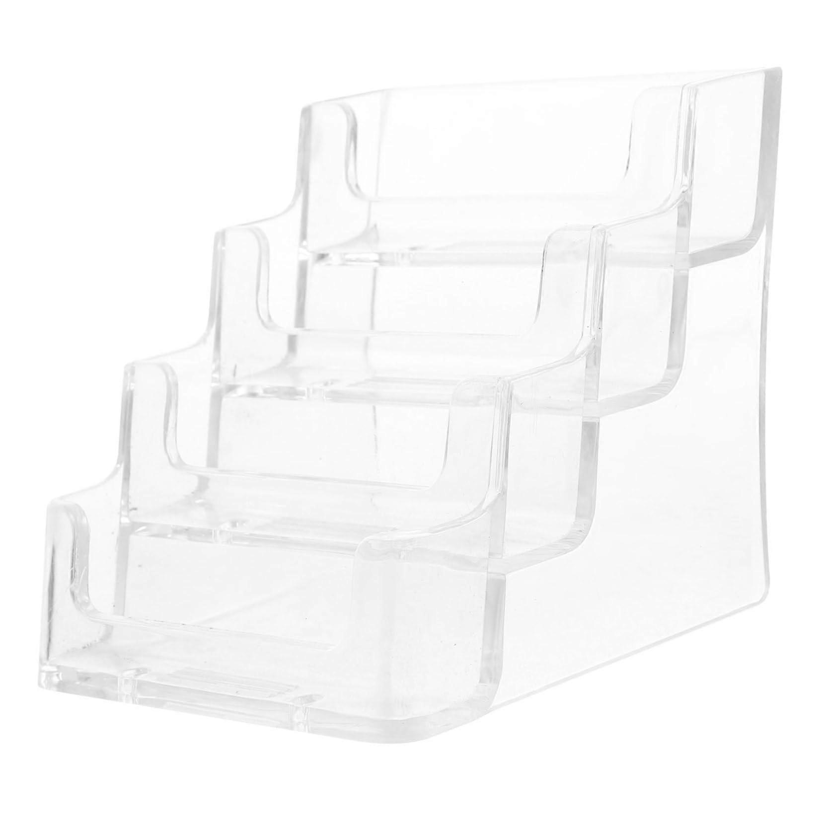 Business Cards Holder Organizer Transparent Compartment Acrylic Box for Business Cards Sturdy Table Stand for Office and Events
