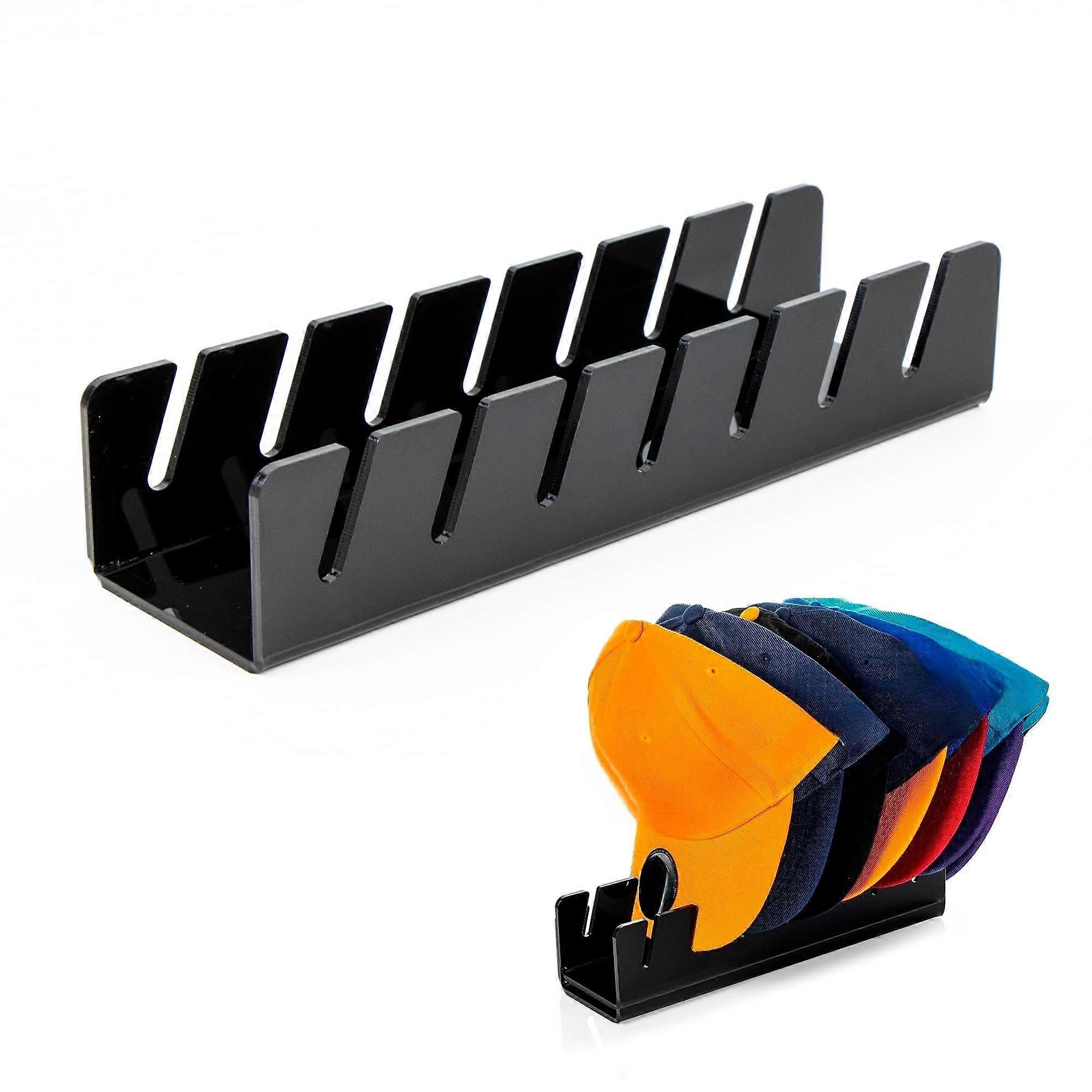 Hat Holder  Acrylic Stand for Displaying Baseball Caps, Stores 7, Black
