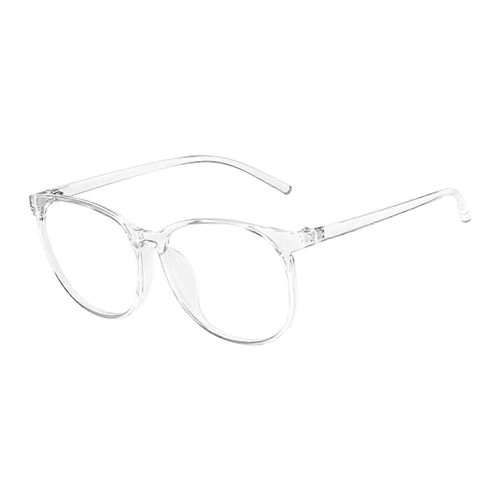 Glasses without lenses, transparent computer glasses frame, antiblue light, round, clear onesize