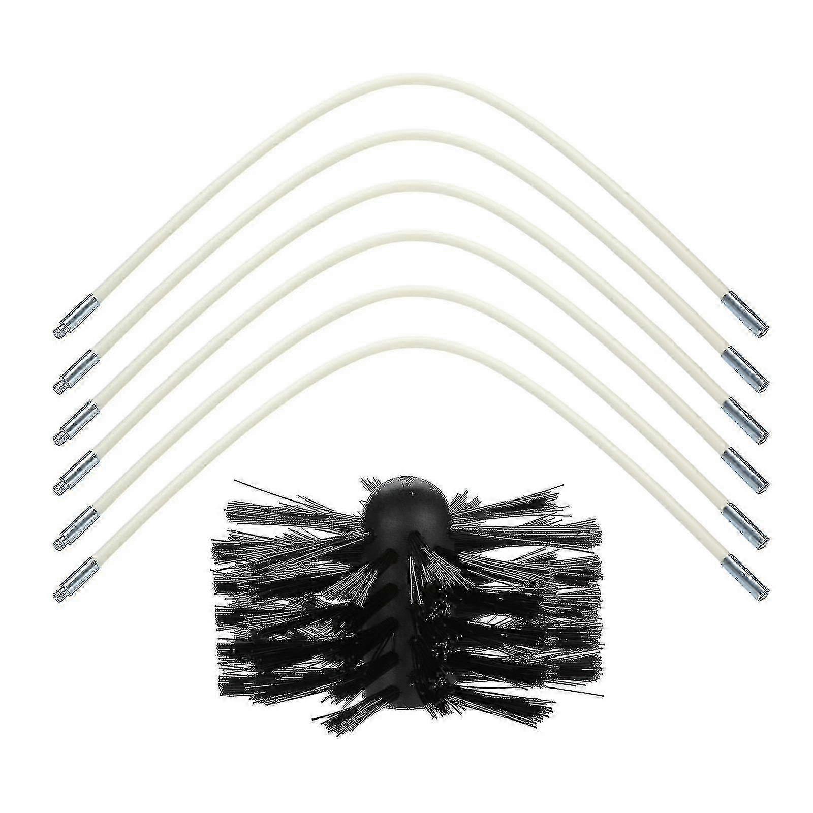 6+1 Rotating Chimney Sweep Set with Brushes and Kits for Various Brands