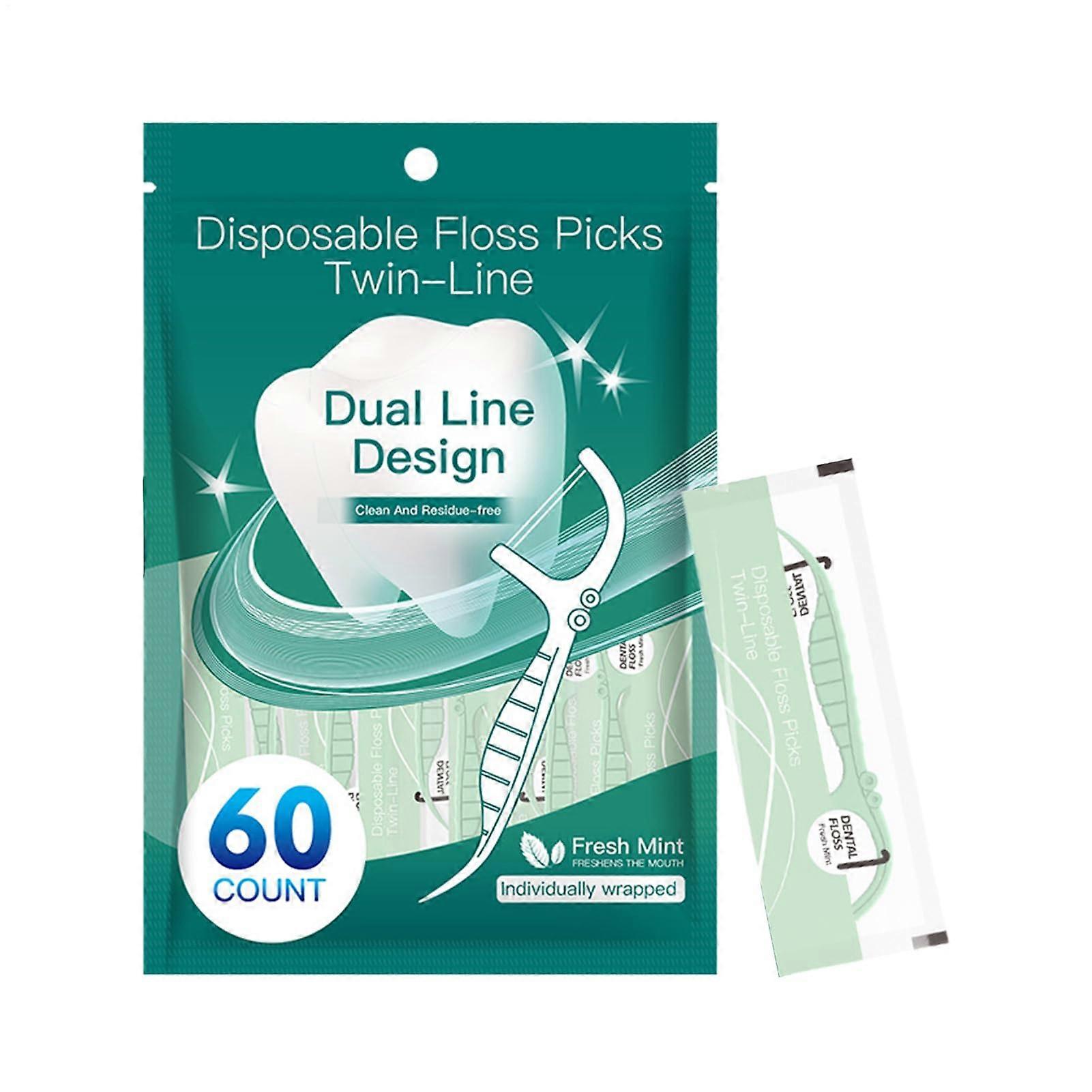 Dental Floss  Portable Double Thread Floss Sticks for Oral Care