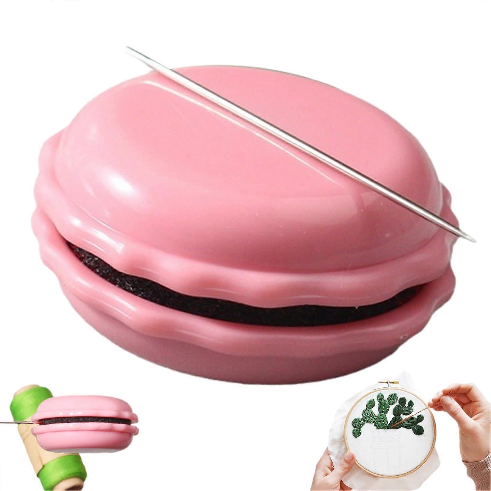 Magnetic Needle Holder in Macaron Shape Efficient Collection Pink