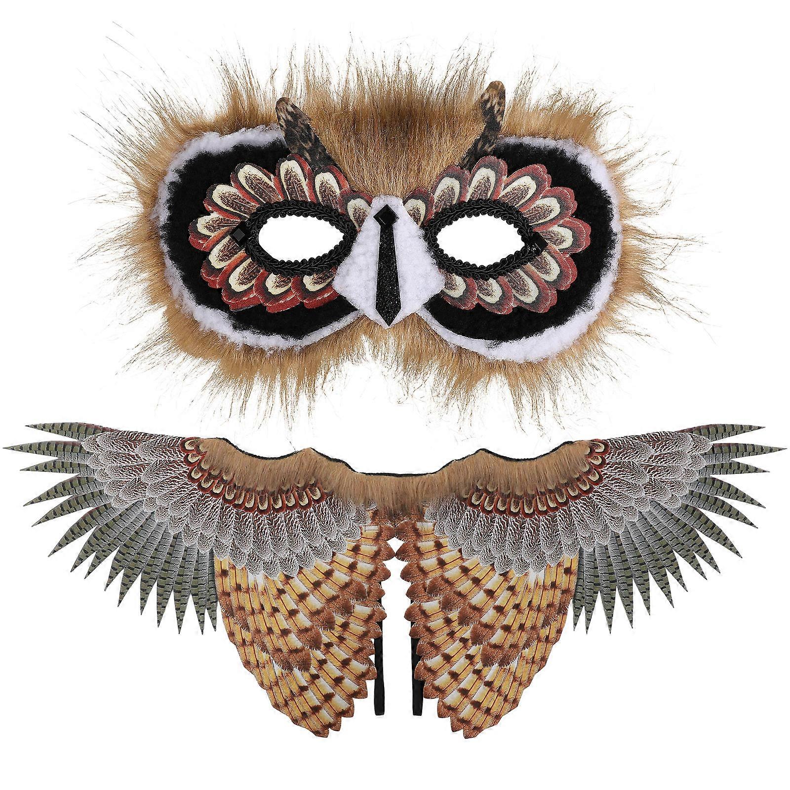 Owl Cosplay Costume Set with Wings and Mask for Christmas, Stage Performances, Themed Parties – Ideal for Boys