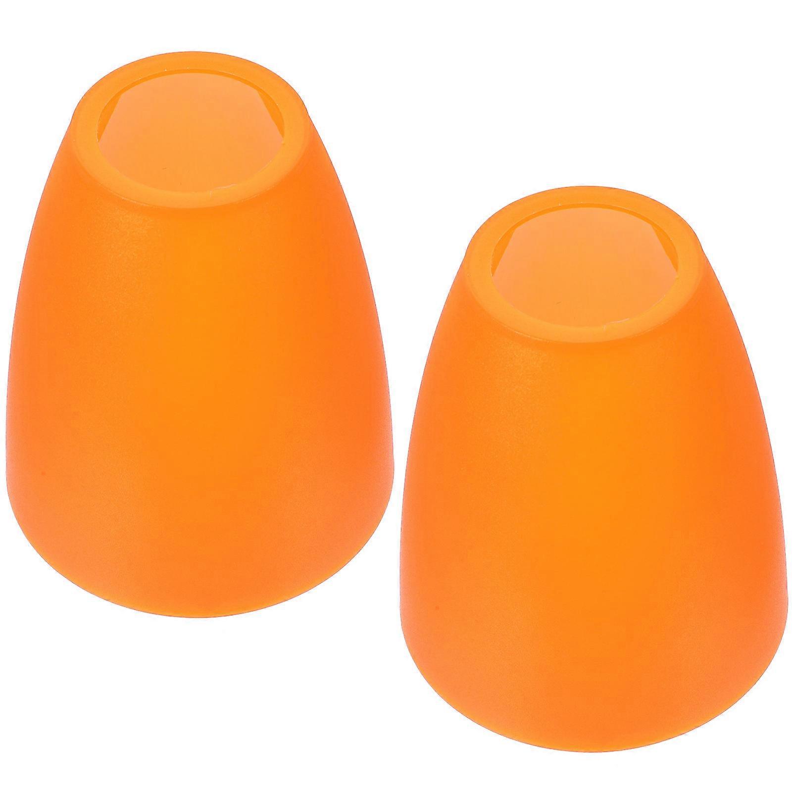 Lampshades For Ceiling Lights 11.7x10cm Round Opening Orange Plastic 2Pcs Home Decoration