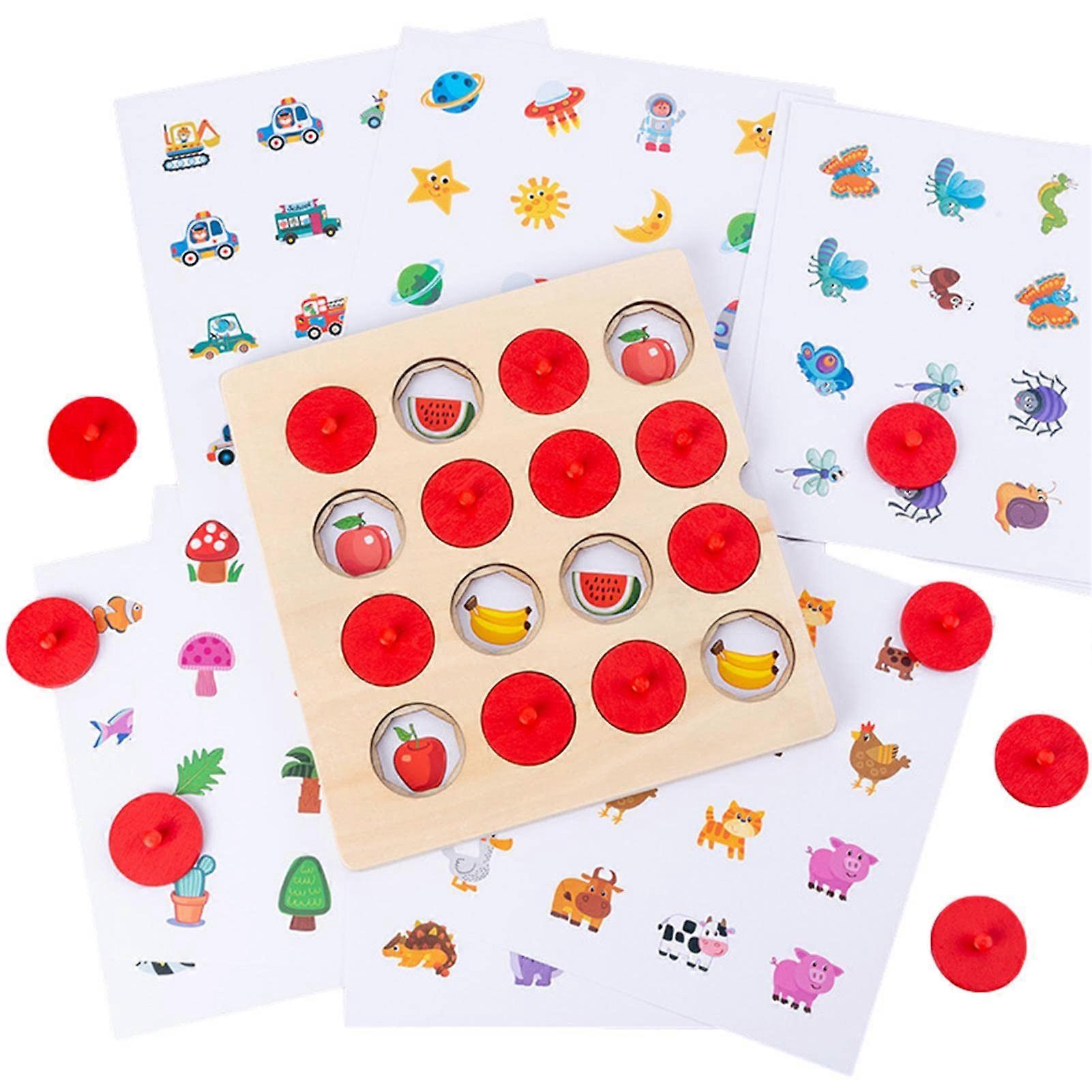 Memory Chess Game - 2-Piece Wooden Memory Matching Set For Toddlers And Boys And Girls - Educational Board Game