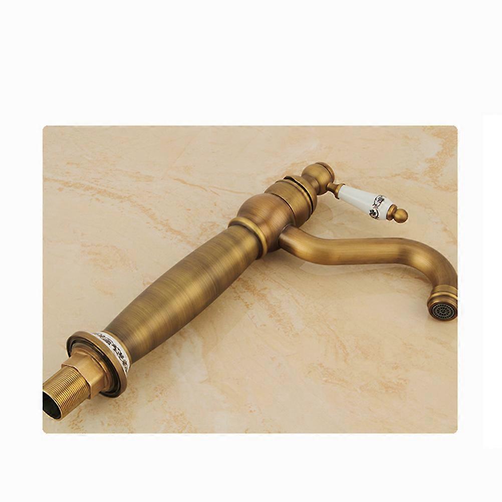 Vintage Style Brass Faucet Golden Color Water Control Single Lever Design For Kitchen Sink 1Pack