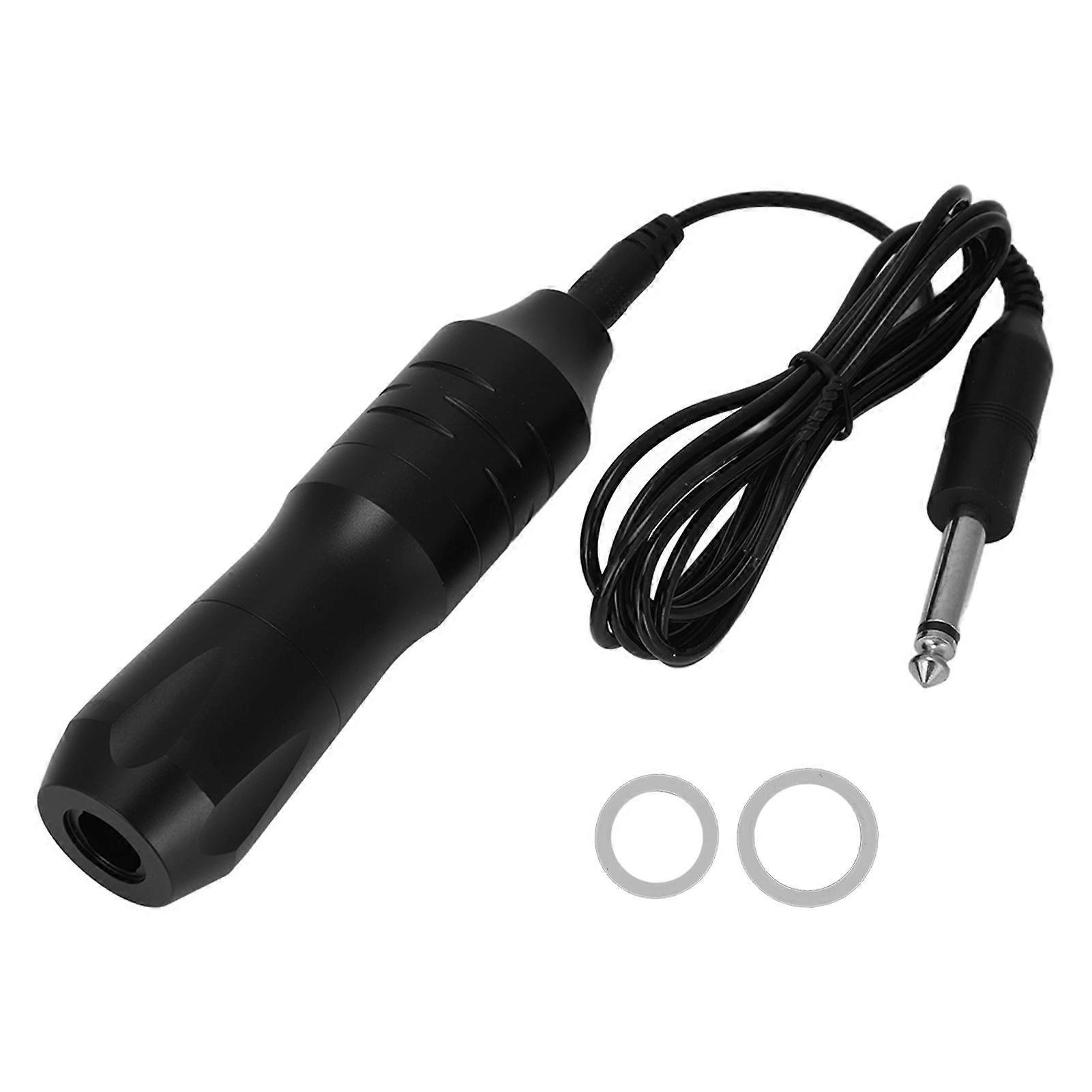 Rotary Tattoo Pen Machine Wireless Aluminum Alloy Frame Tattoo Cartridge Machine Needles Gun DC InterfaceBlack