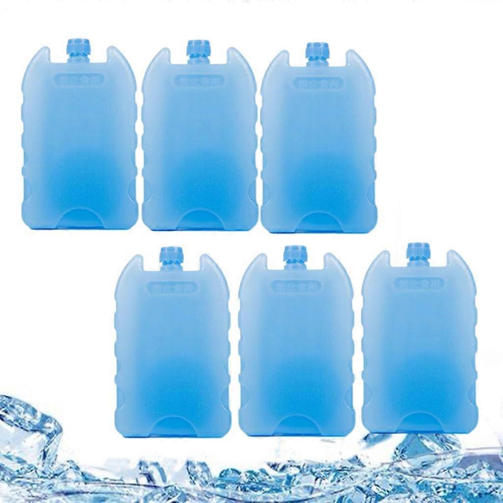 Portable Ice Packs 6-Pack Reusable Freezing Blocks, Medium Size Durable Crystal Ice Blocks For Lunch Bags And Coolers