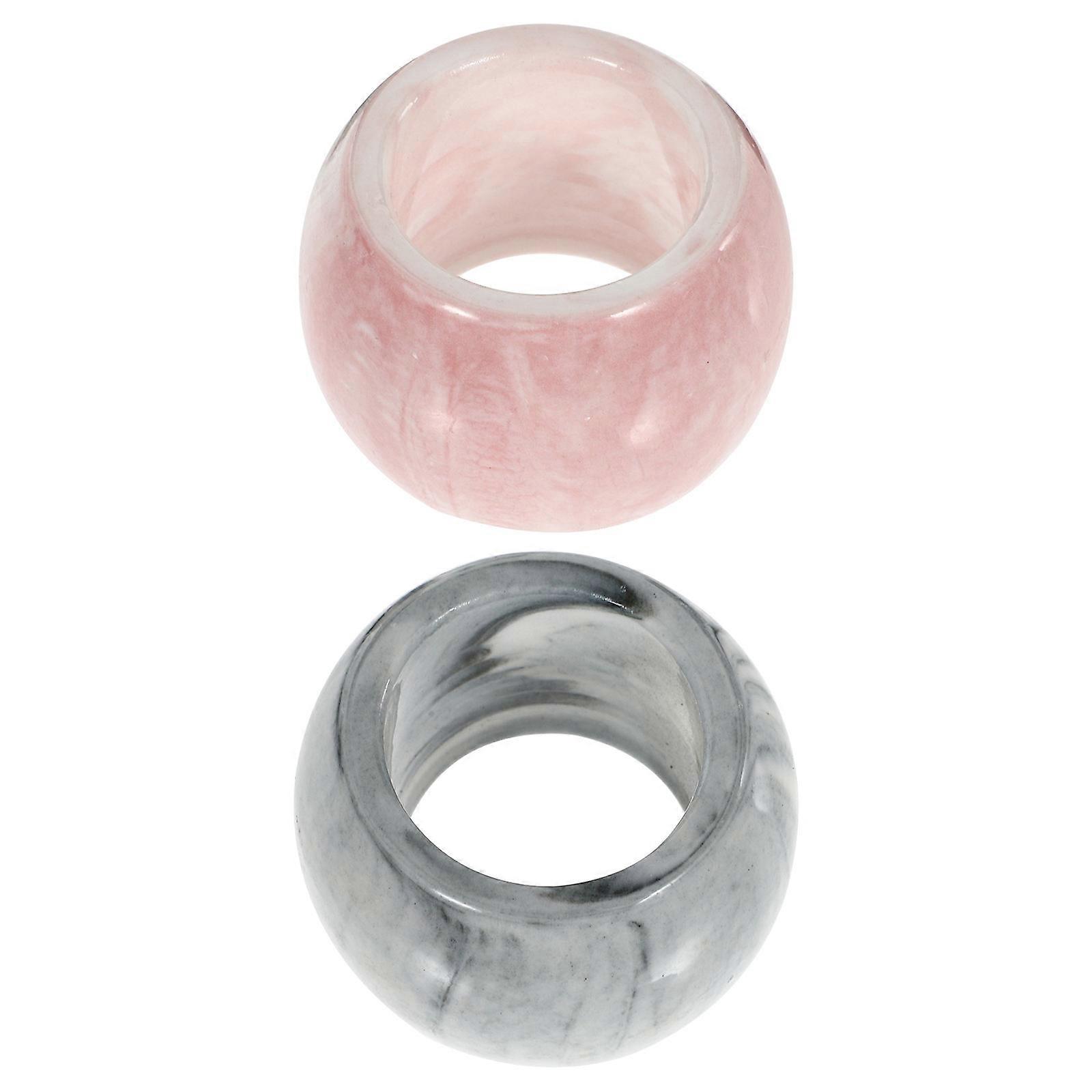 Creative Marble Pattern Toothbrush Holder Pink Ceramic Storage Cup for Toothbrushes 2Pcs