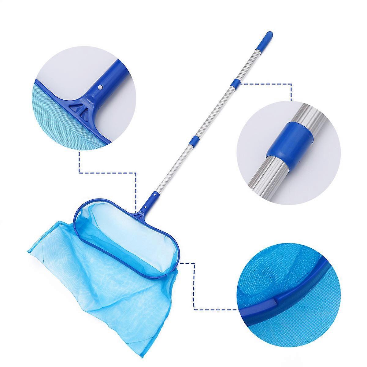 Rake Mesh Net for Cleaning Swimming Pool with Lightweight Aluminium Alloy Handle Easy to Disassemble 1 Pc