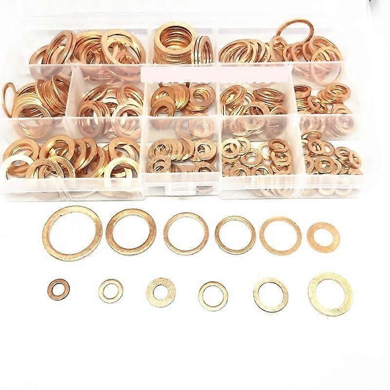 Copper Washer Solid Gasket Sump Oil for Boat Flat Sealing Ring (200pcs M5M14)