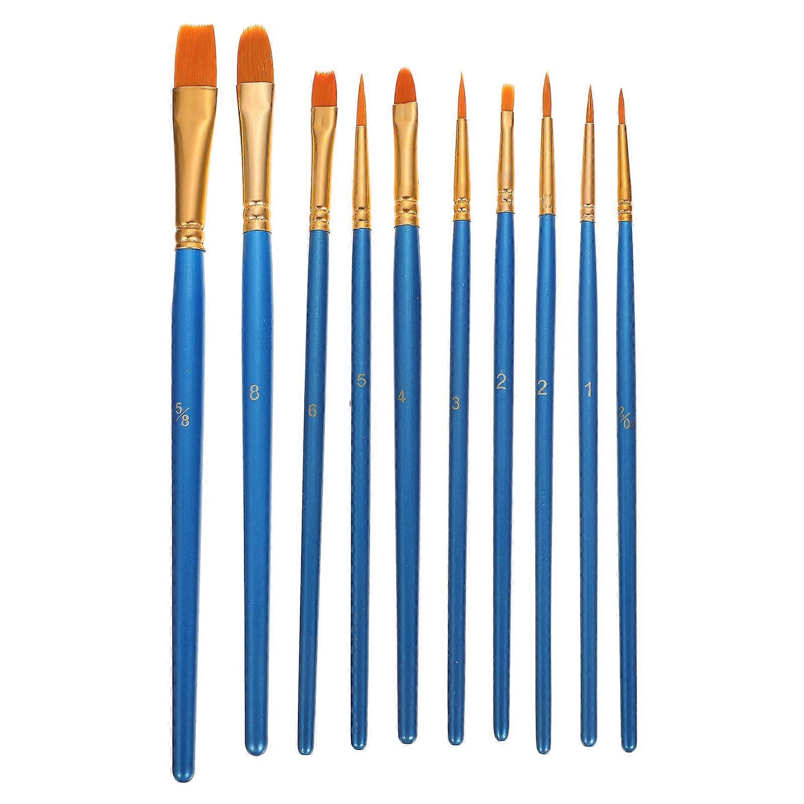 10pcs Professional Paintbrush Set for Watercolor & Stencil Art Projects – Lightweight, Safe for Educational Use, Ideal for Beginners and Young Artists