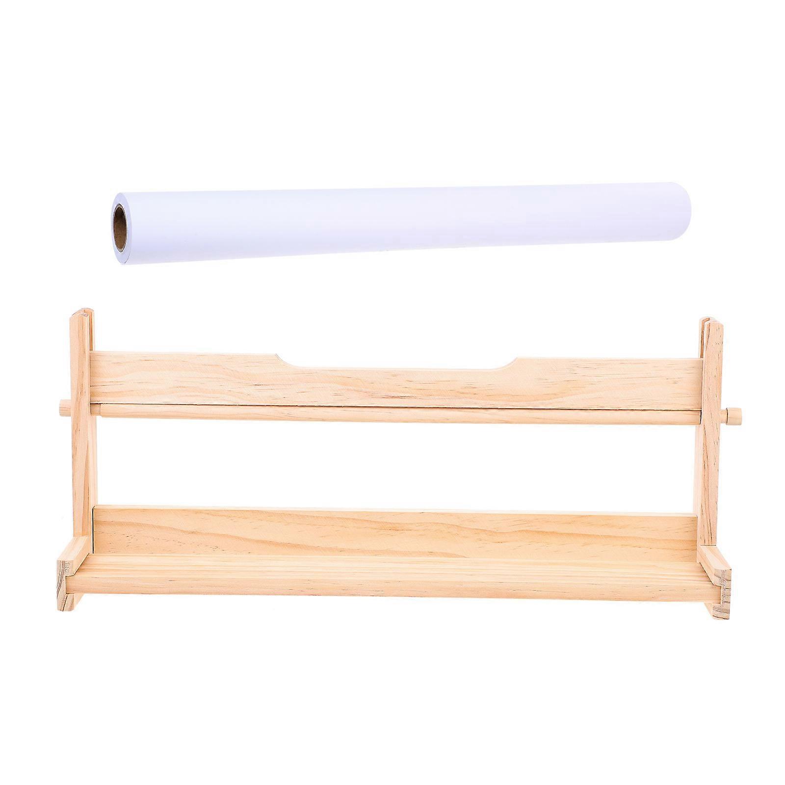 Wooden Paper Roll Easel Stand Set Storage Paper Holder for Drawing & Crafting, Safe & Smooth Design for Kids