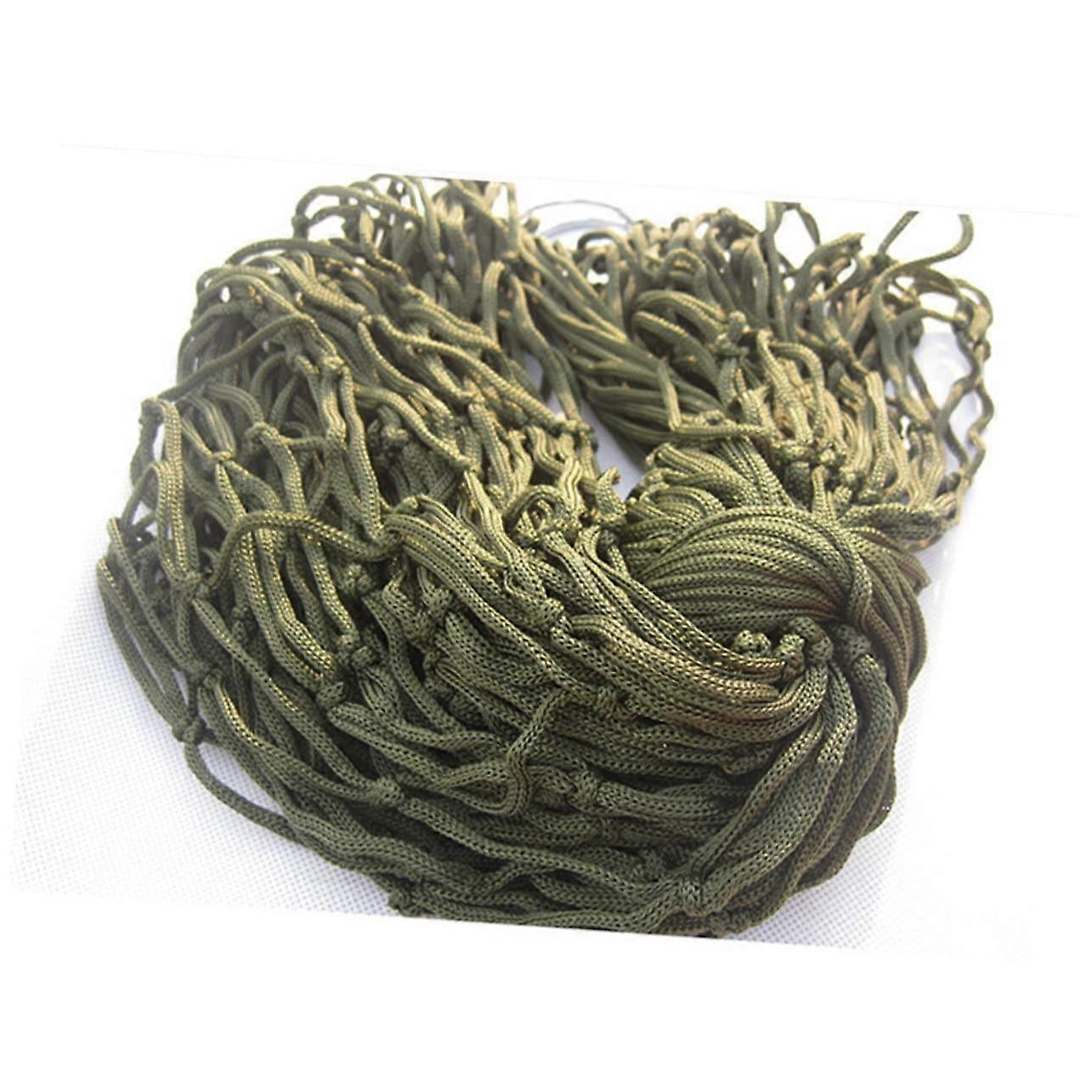 Thickened Green Camping Hammock Made of Nylon with Mesh Strap Rope for Outdoor Leisure