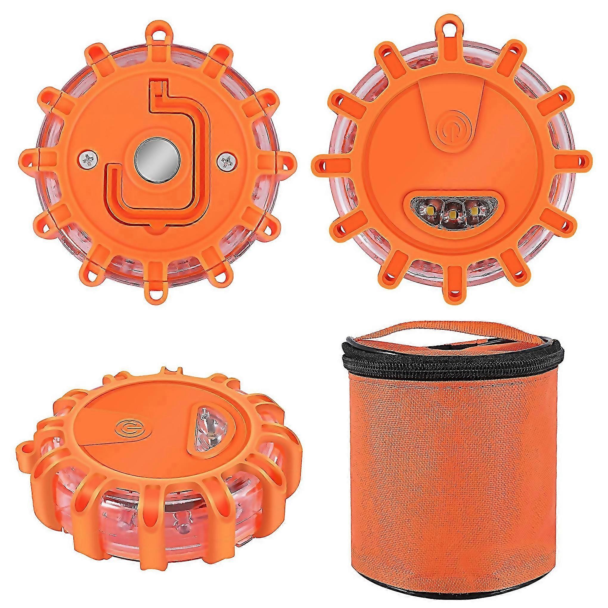 For 3 Pack Led Road Flares Emergency Lightsround