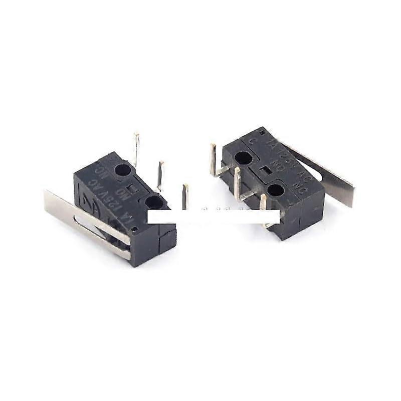 1A 125V AC Limit Switch 10-Pack, 90 Degree Curved Needle Lever Travel Switch for Industrial Applications