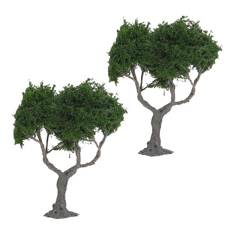 2pcs Miniature Landscape Trees for Sand Table, Model Railway Scenery, Durable Wire Craft Accessories, Easy Assembly Micro Diorama Plants Set